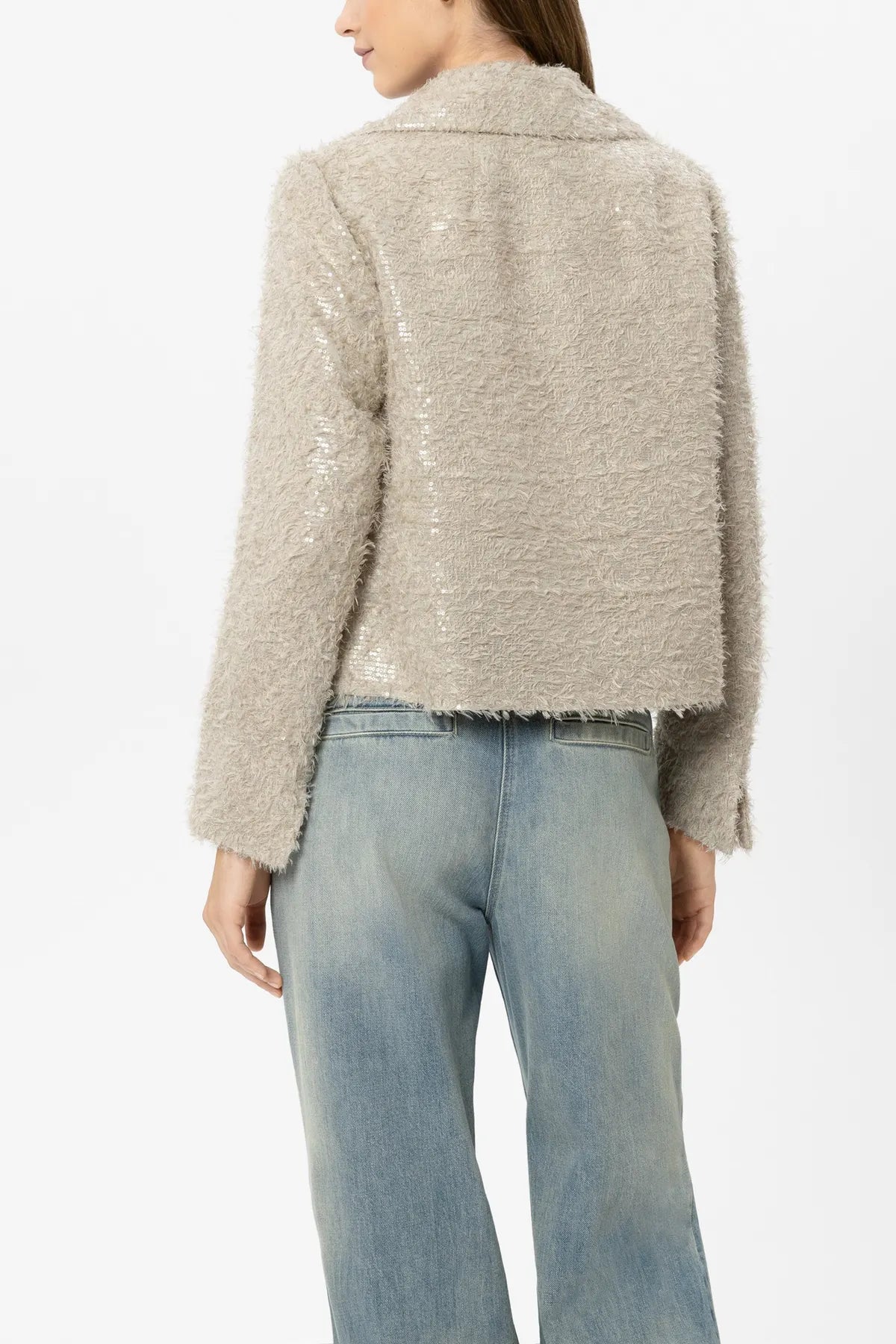 LUISA CERANO 438085/3825-0 Pailletten-Cabanjacke taupe