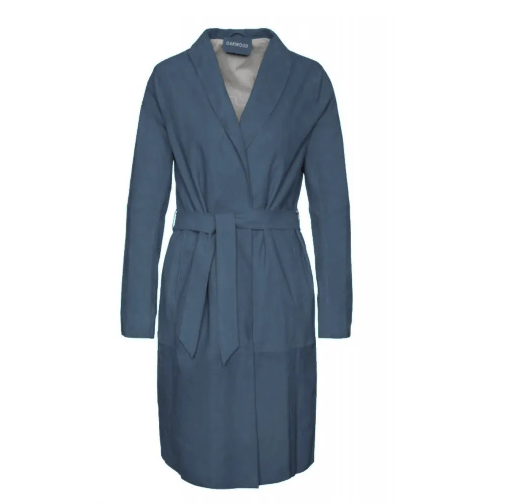 OAKWOOD 64463 STEFANIA LEDER MANTEL BLAU 531.