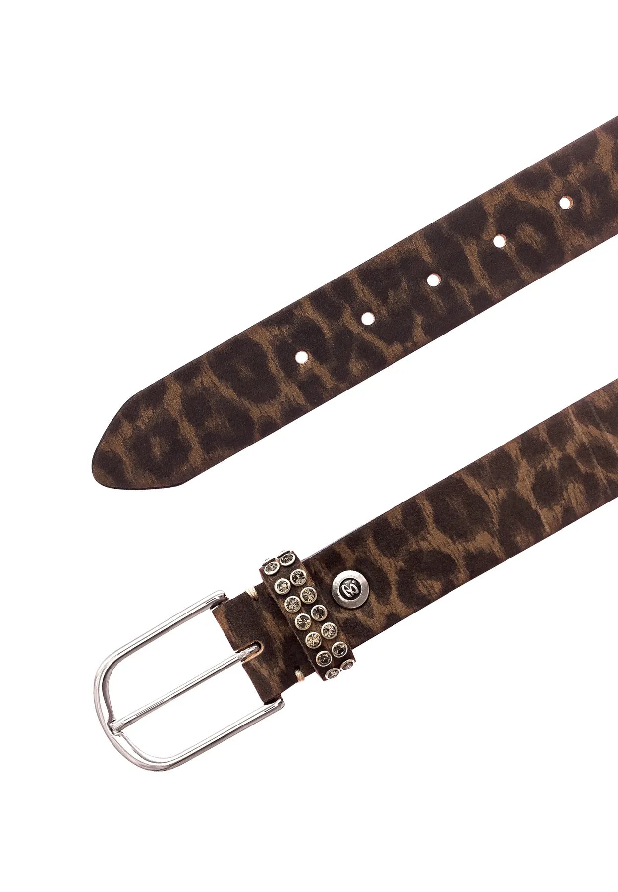 B.BELT BB0772L92 Leora Damen Leder Gürtel 35 mm Nubuk Nieten Kristallen von Swarovski Leo baileys-dunkelbraun