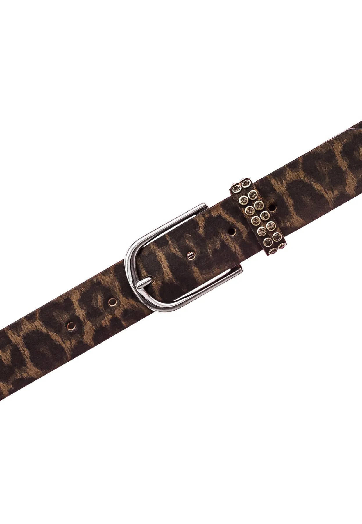 B.BELT BB0772L92 Leora Damen Leder Gürtel 35 mm Nubuk Nieten Kristallen von Swarovski Leo baileys-dunkelbraun