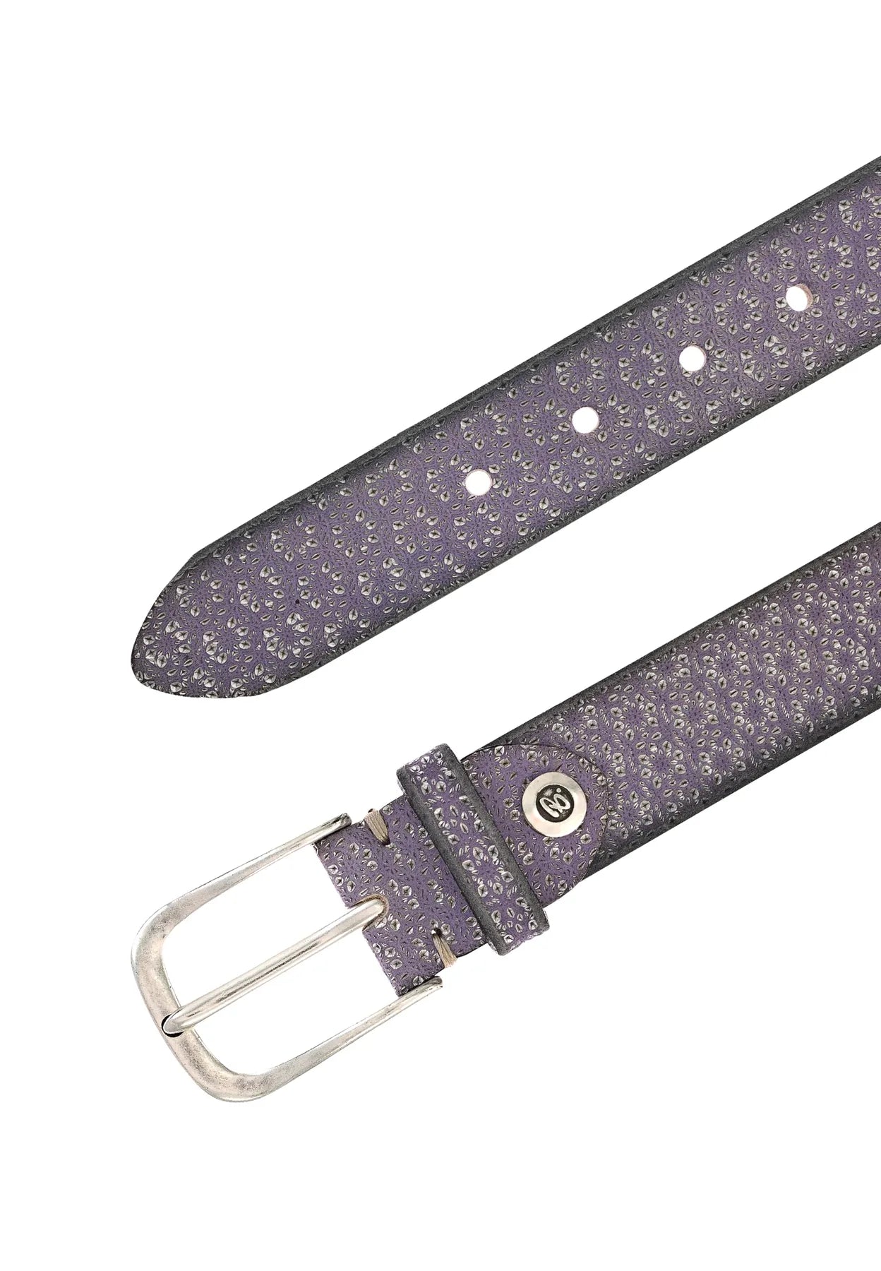 B.BELT BB0827L78 Mara 35 mm Damen Leder Gürtel Lila-Silbermetallic
