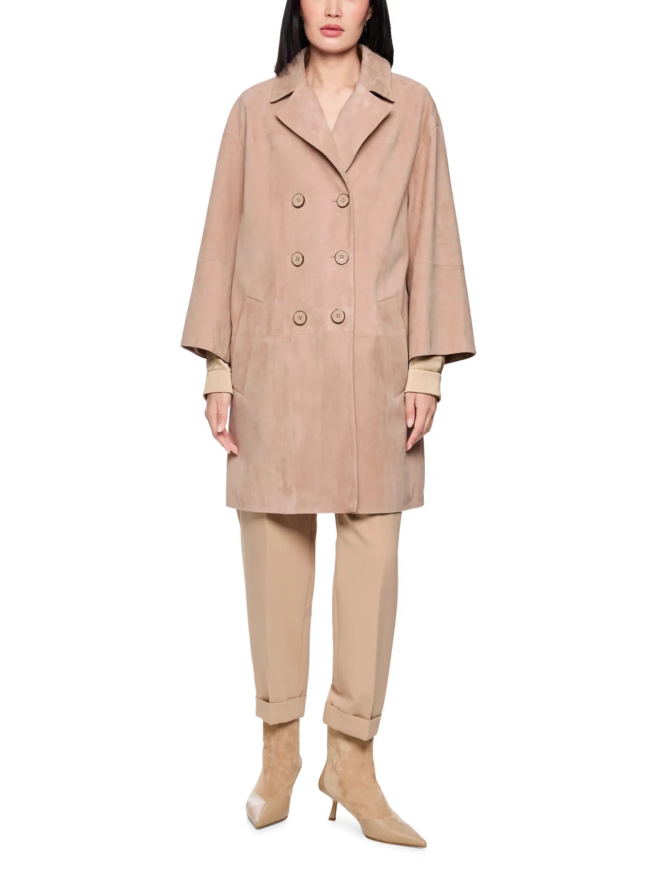 MARC CAIN 
                
                                            AC 11.03 L02 Veloursleder Mantel Rethink Together Beige