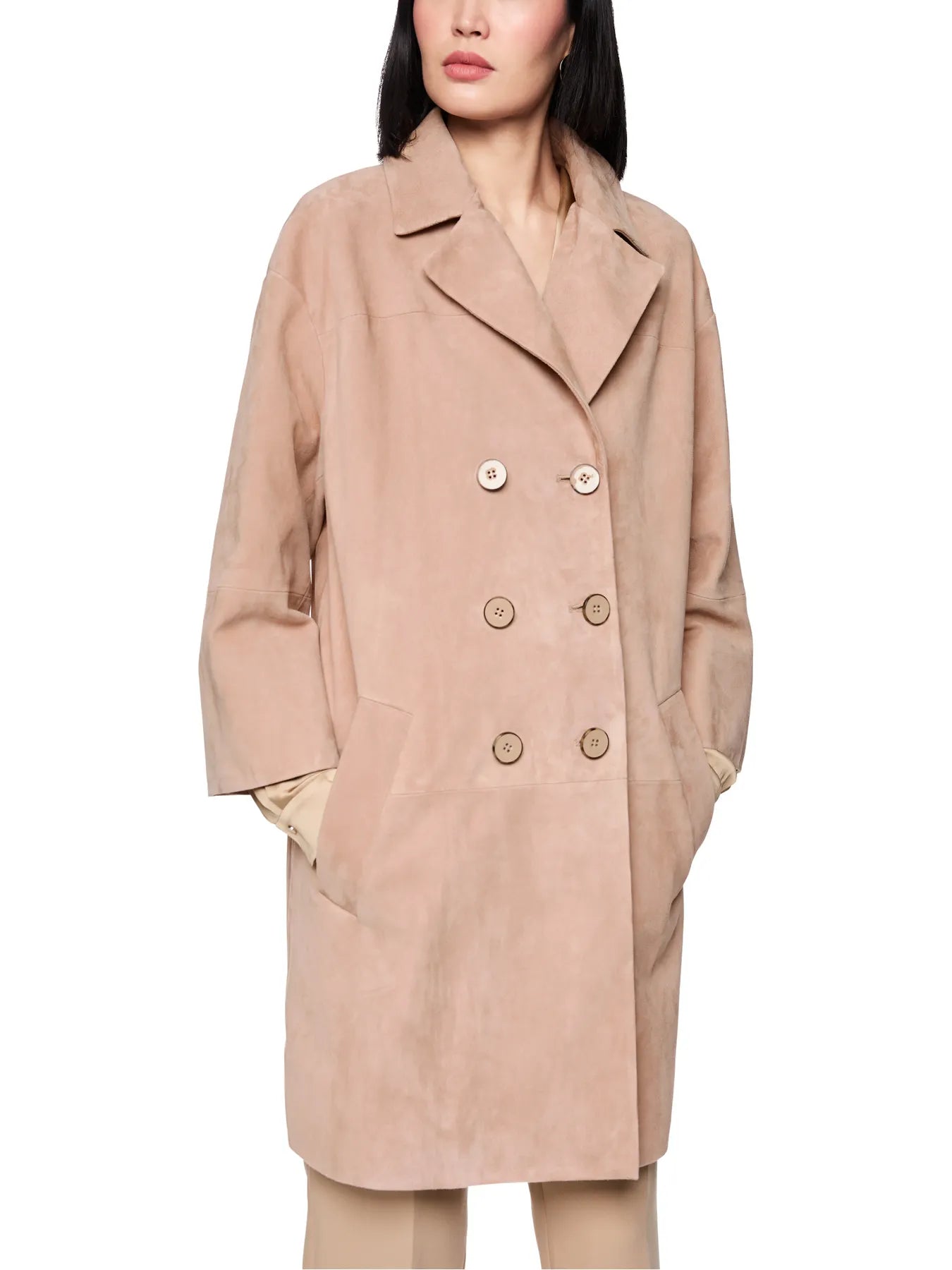 MARC CAIN 
                
                                            AC 11.03 L02 Veloursleder Mantel Rethink Together Beige