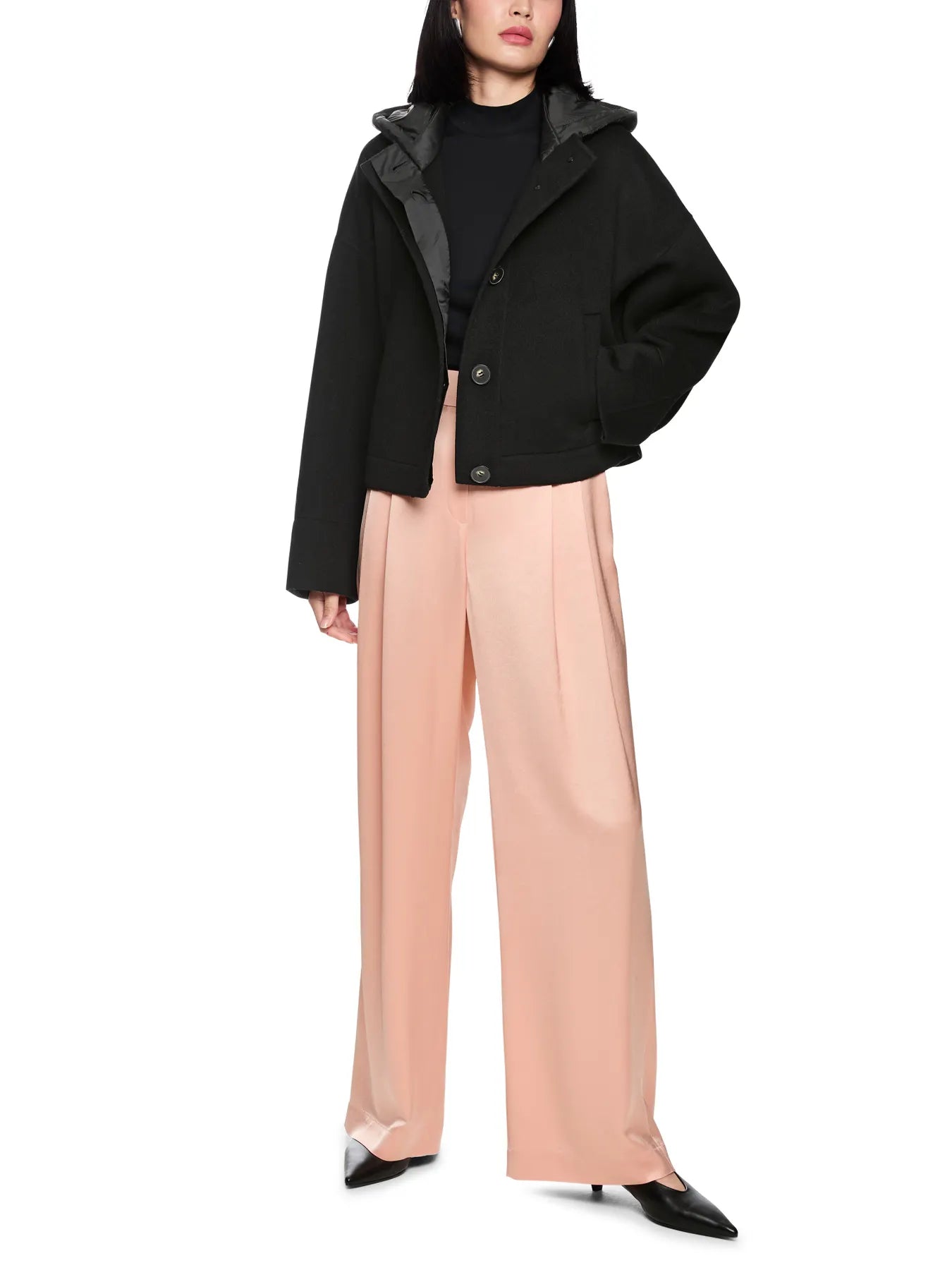 MARC CAIN 
                
                                            AC 12.02 W33 Wolljacke mit Kapuze Black