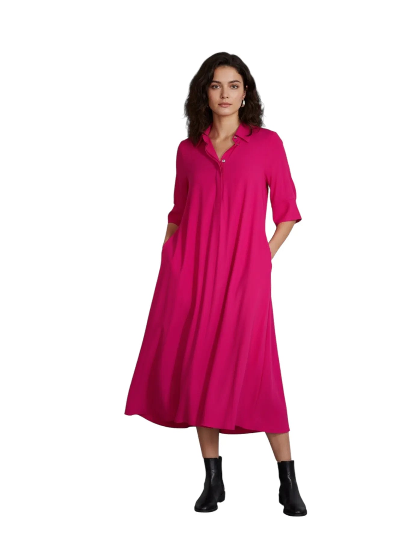NINETO9 SOLDOUT 655L 100 KLEID TECHNO-JERSEY PINK.