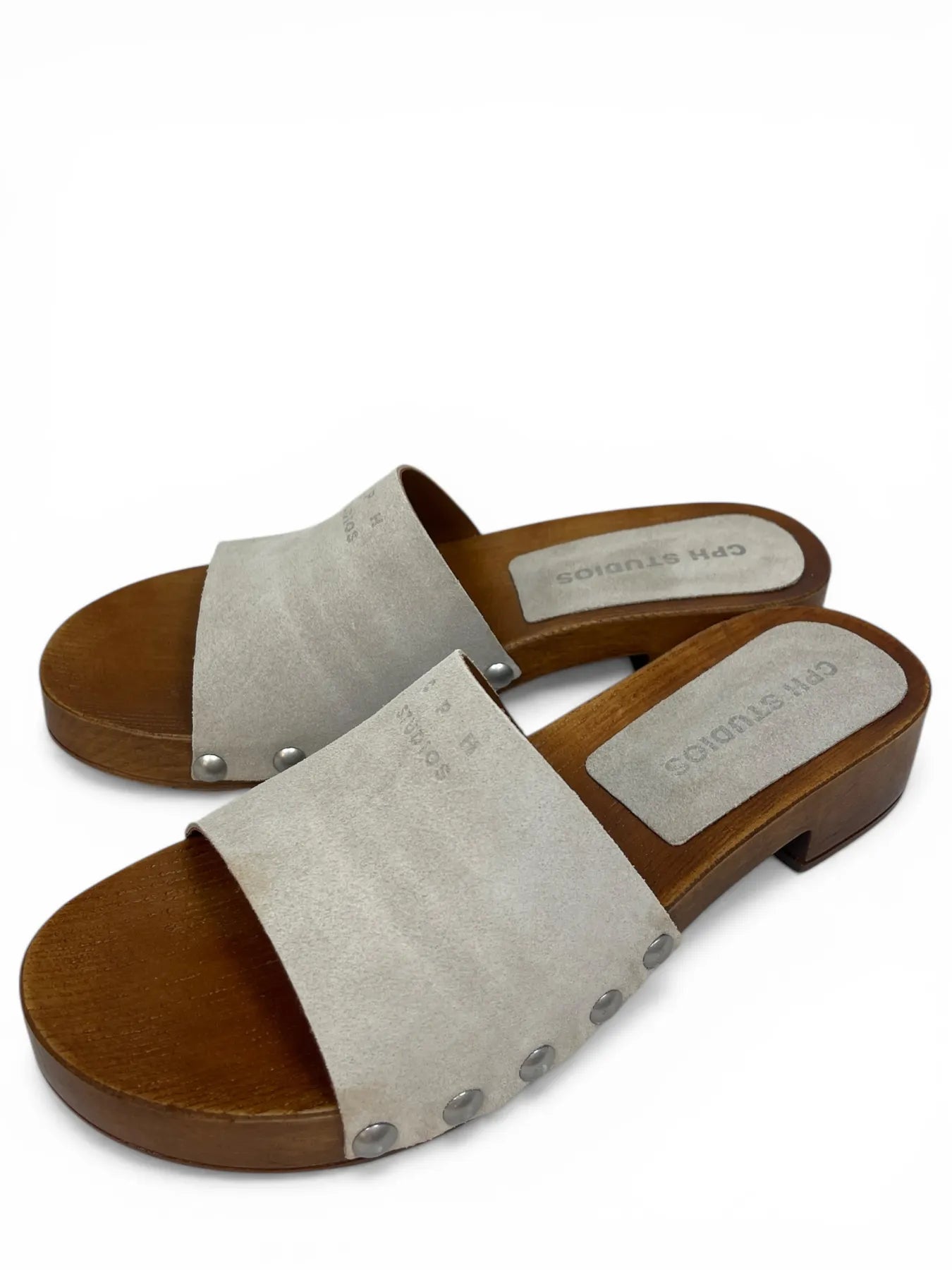 COPENHAGEN CPH798 SUEDE CLOG SANDALEN HELLGRAU LIGHT STONE