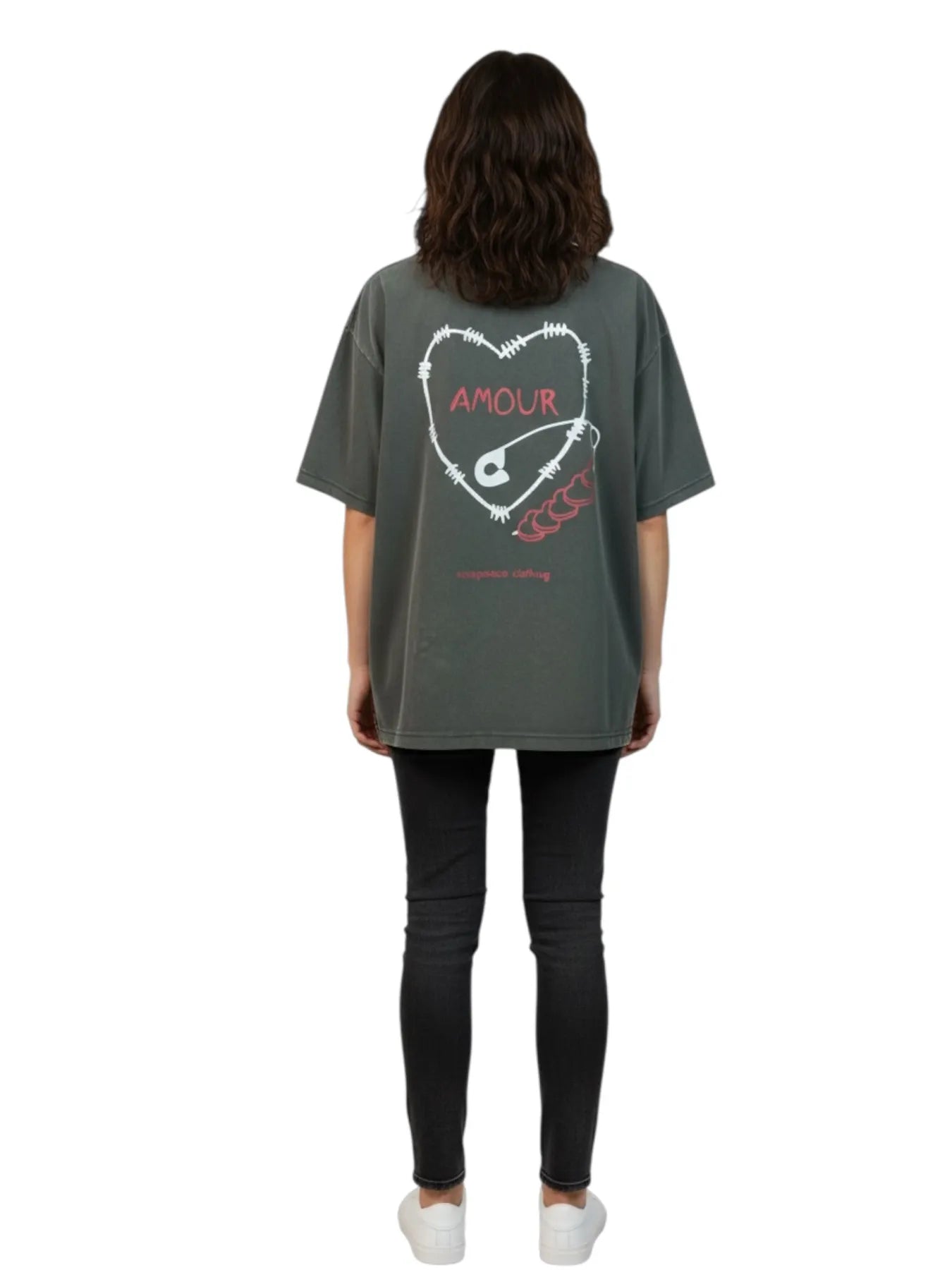 NICE.PEACE NP-741-7615 DAMEN T-SHIRT MIT NIETEN GREY