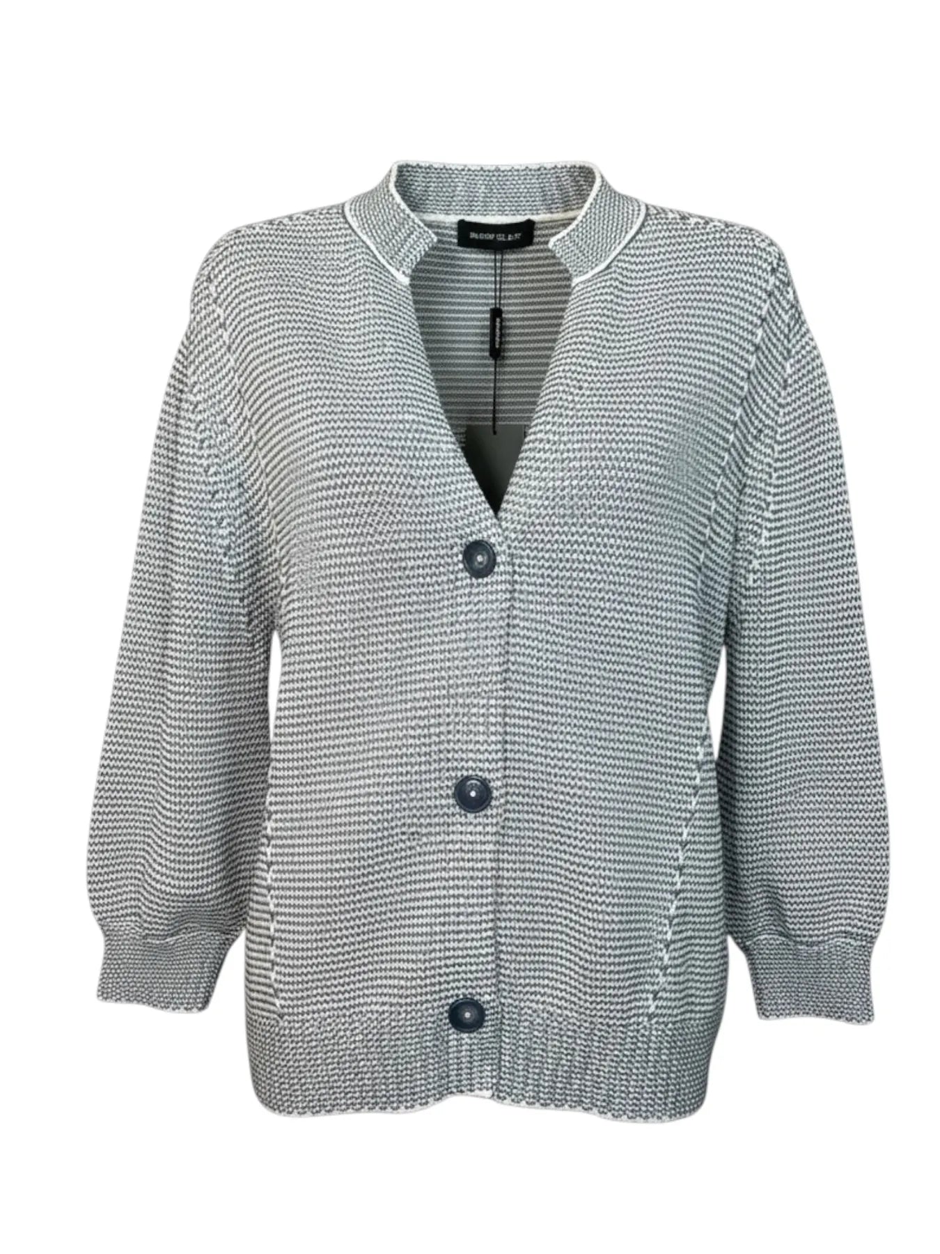 REPEAT 401153  DAMEN STRICKJACKE DENIM 8499