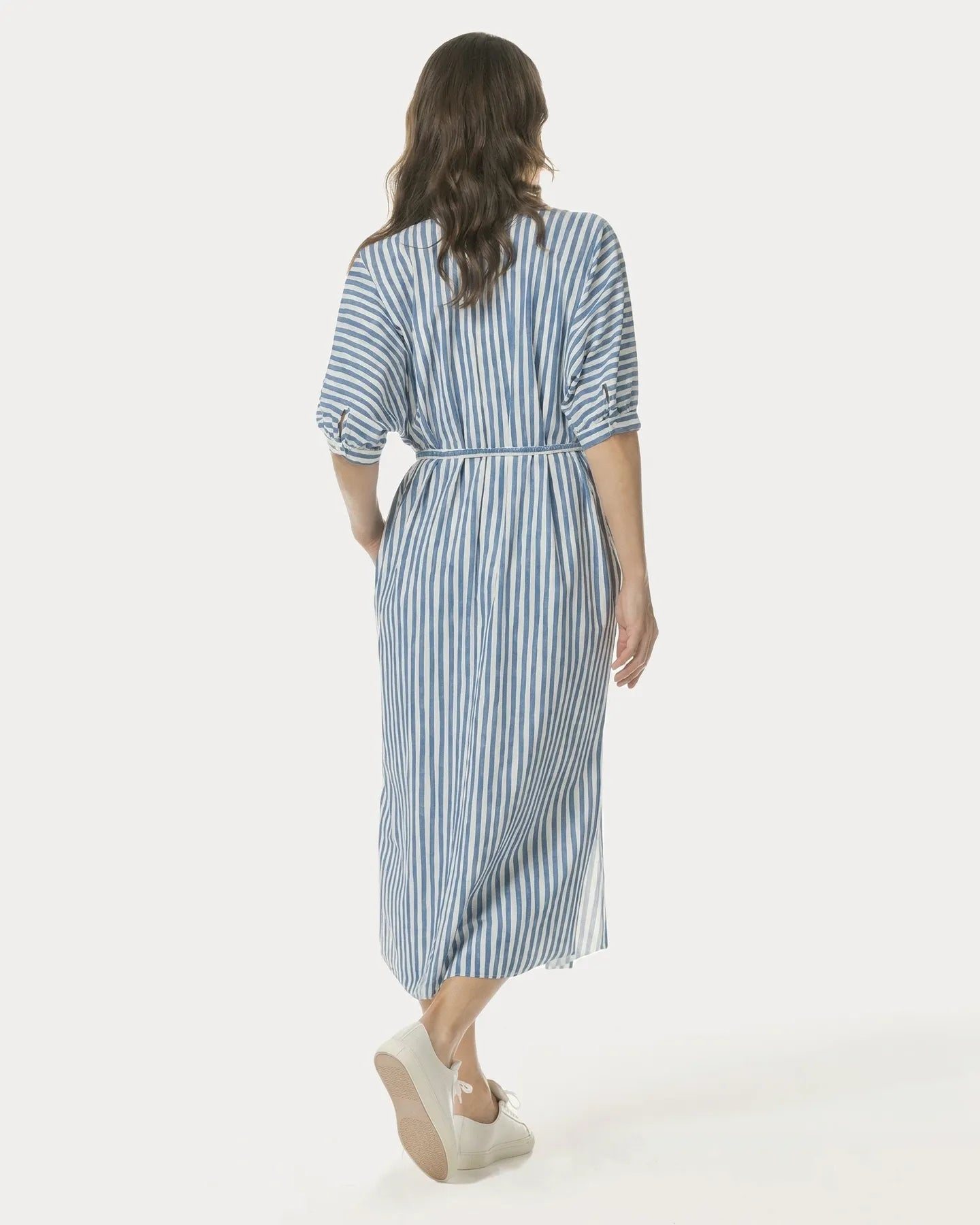JAPAN TKY YWA DESSIN HEMDBLUSENKLEID TECHNOJERSEY STRETCH AVIO STRIPE