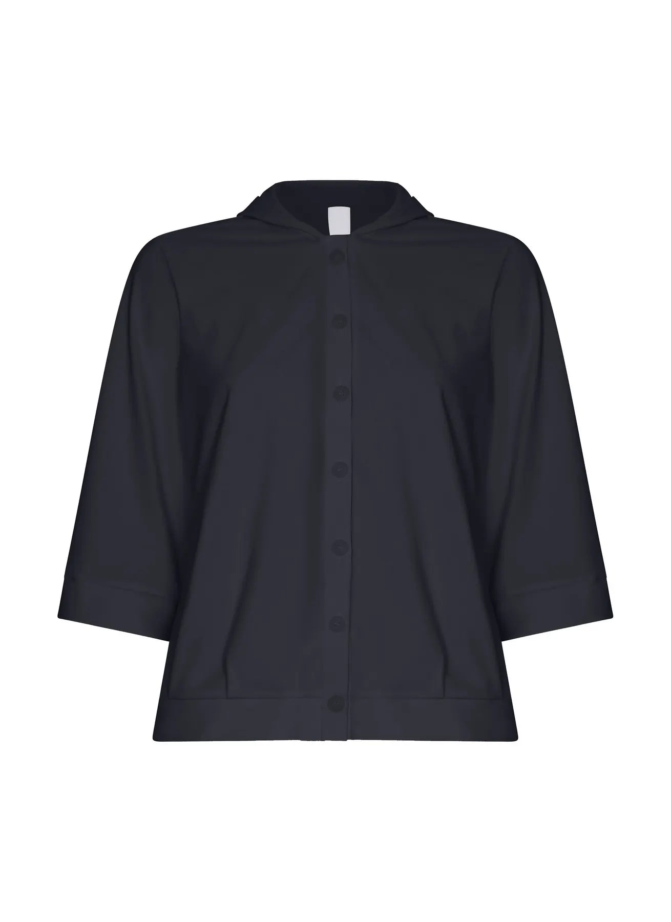 JAPAN TKY OSAME STRETCH BLUSE MIT KAPUZE DEEP BLACK 990