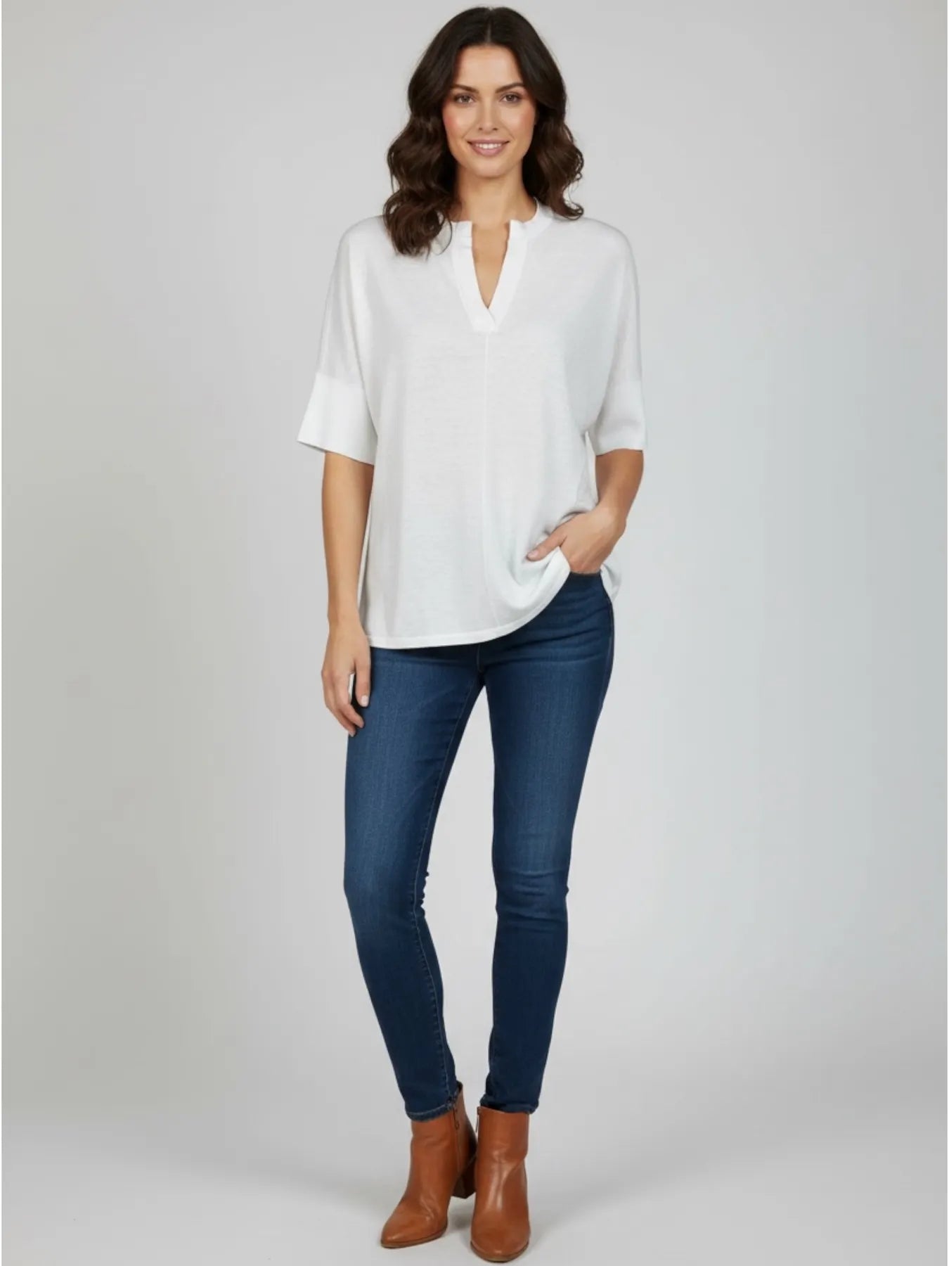REPEAT 401162  LEINEN SHIRT  WHITE