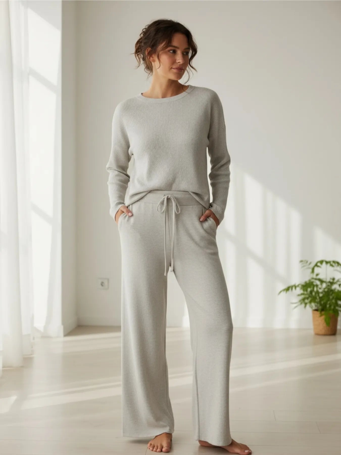 REPEAT 401181 SWEATPANTS HOSE  IVORY 1386