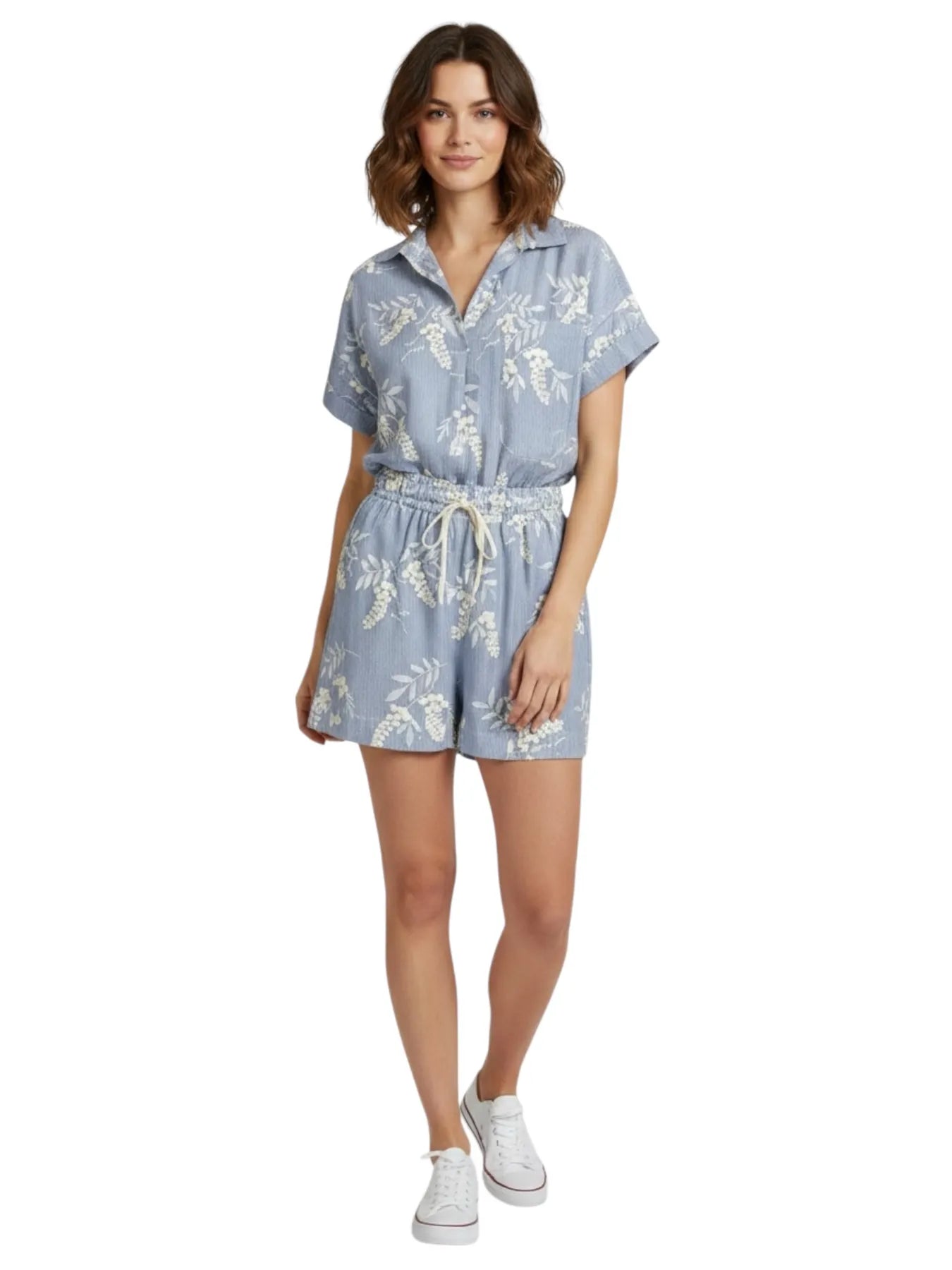 VICOLO TAB0524  DAMEN SHORTS BERMUDA AZURO/NATURALE