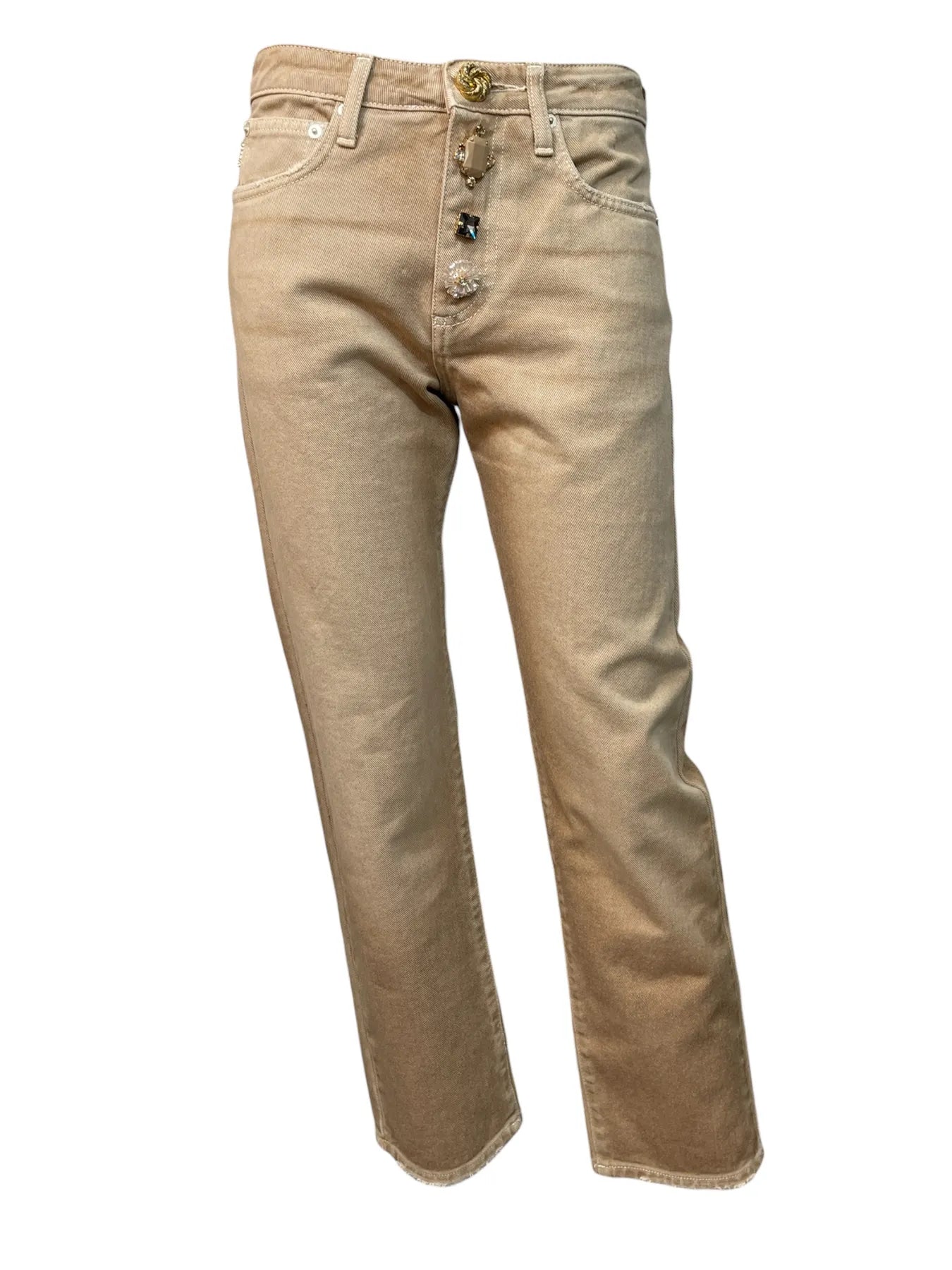 VICOLO DAB5112  JEANS STRASS PAILLETTEN BRAUN BRONCE