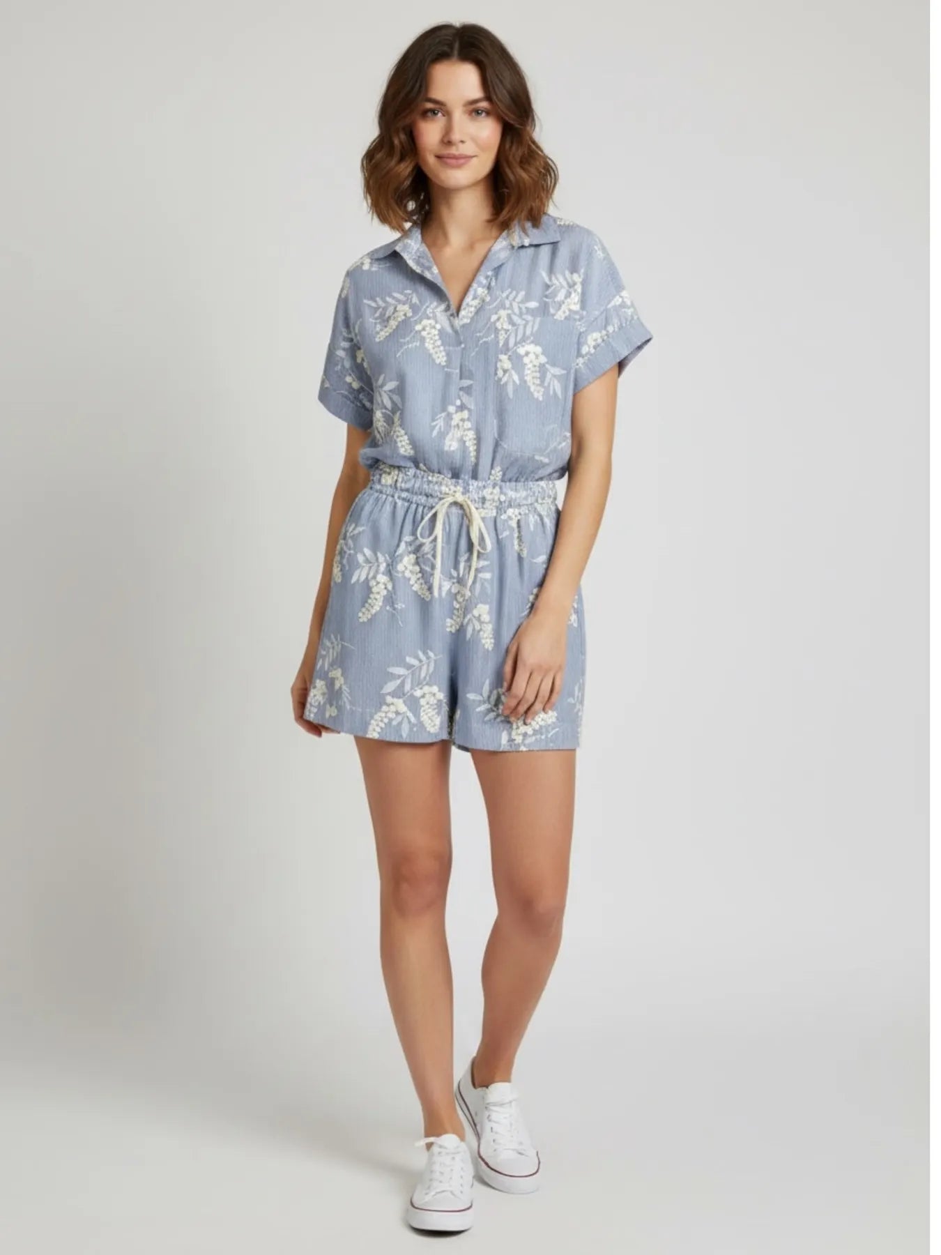 VICOLO TAB0526 BLUSE AZURO/NATURALE