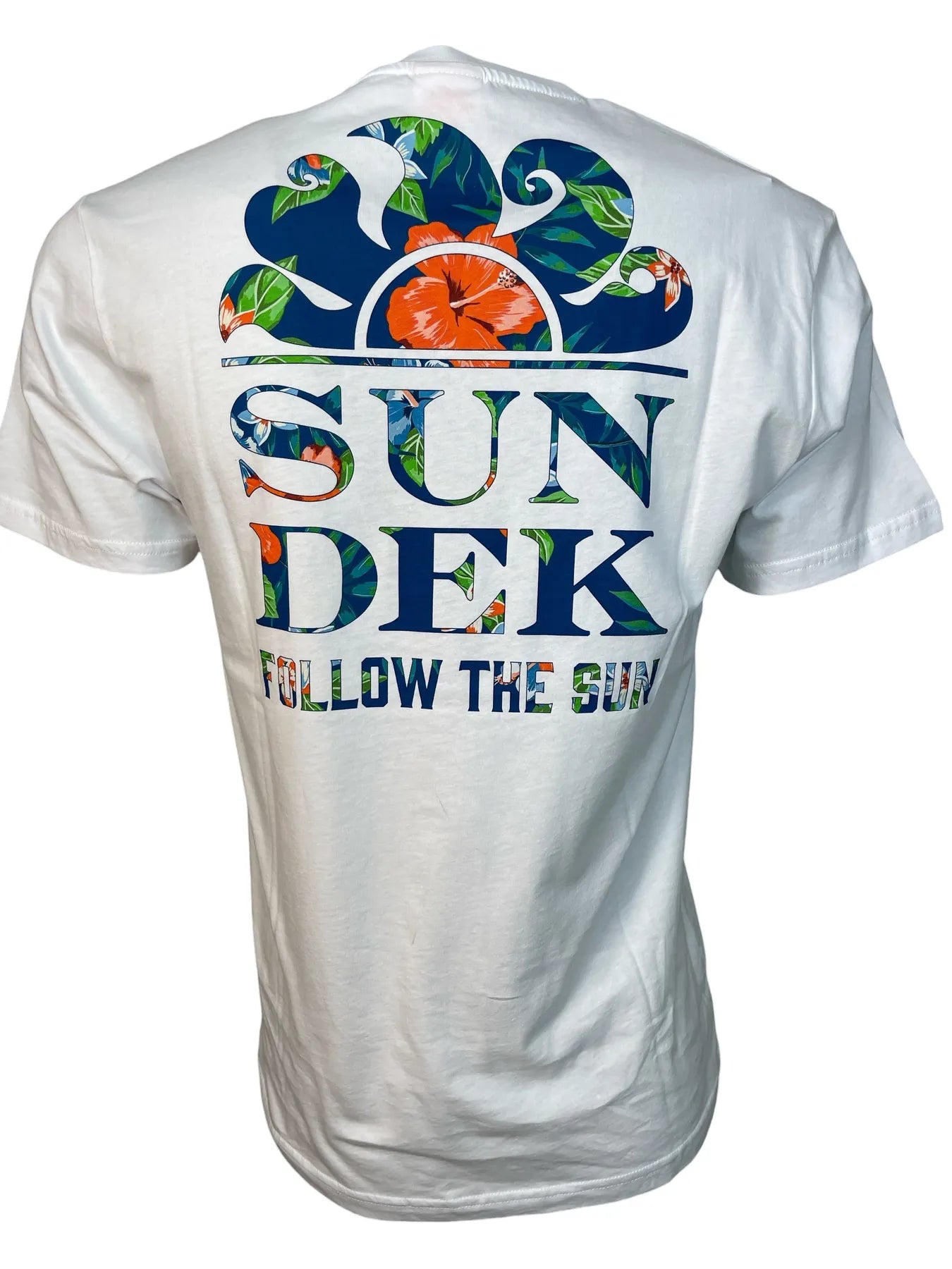 SUNDEK M618TEJ78ID HERREN T-SHIRT HAWAII PRINT RÜCKEN WHITE