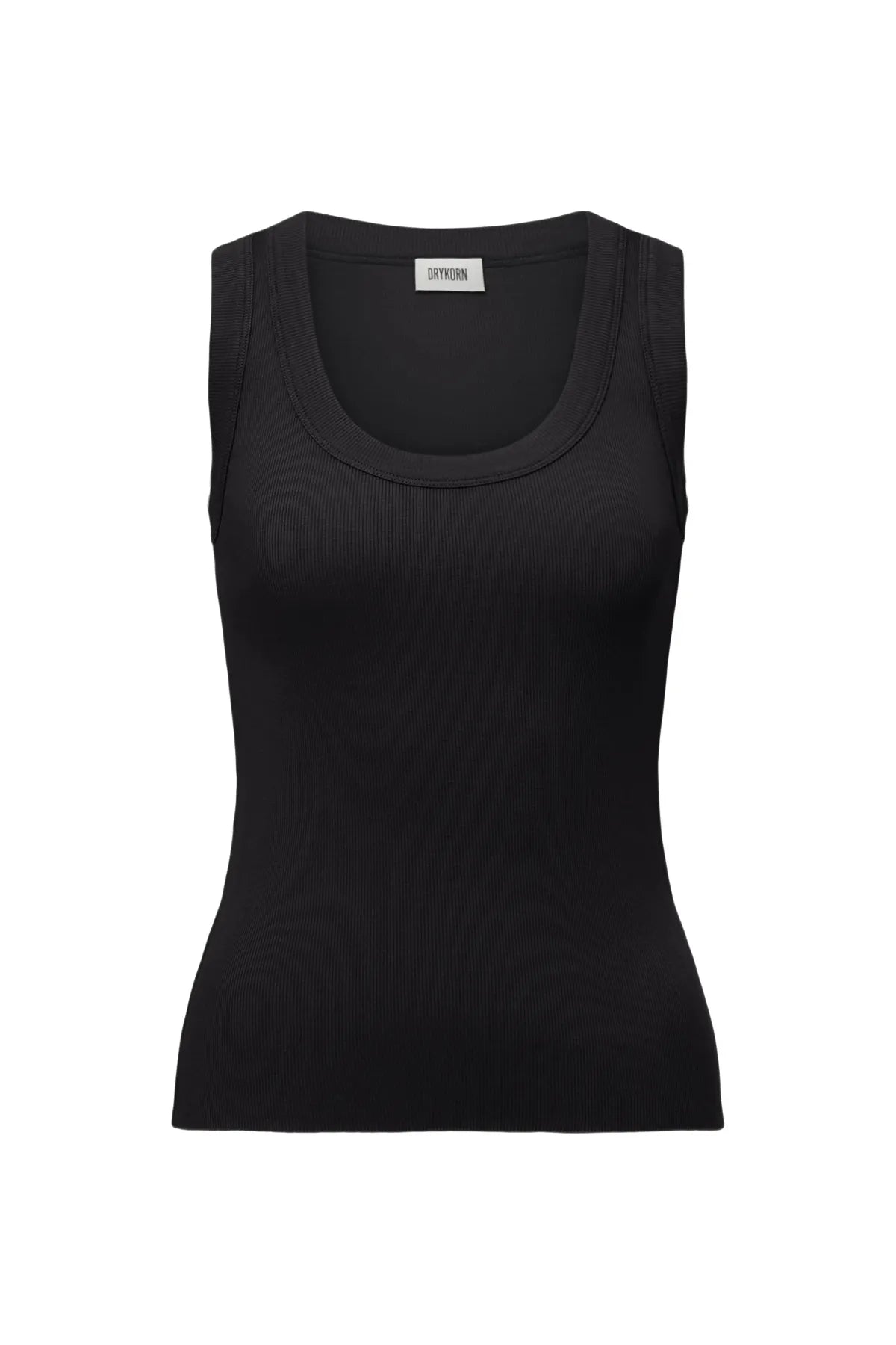 DRYKORN 520026 TAVIRA_2 888 RIPP TOP TANKTOP SCHWARZ