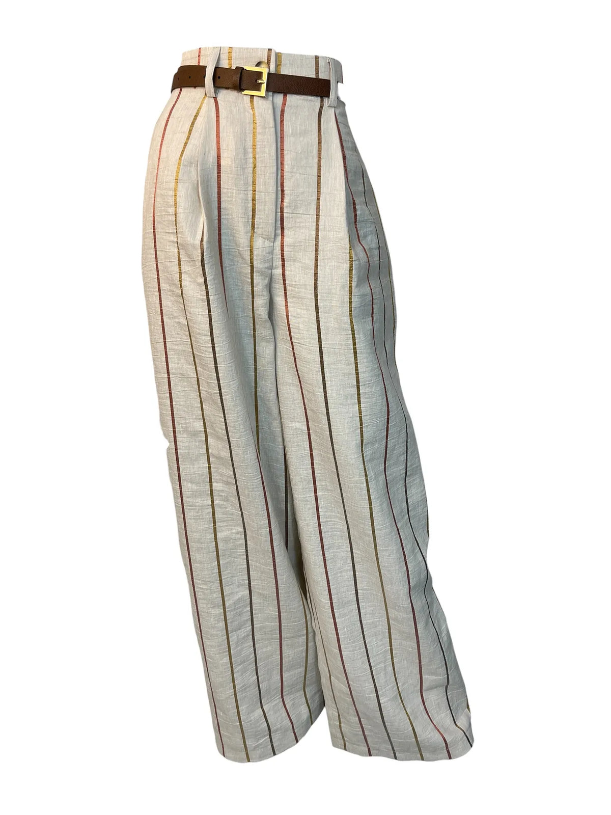 VICOLO TAB0692 DAMEN HOSE MIT STREIFEN LEINEN-MIX BURRO