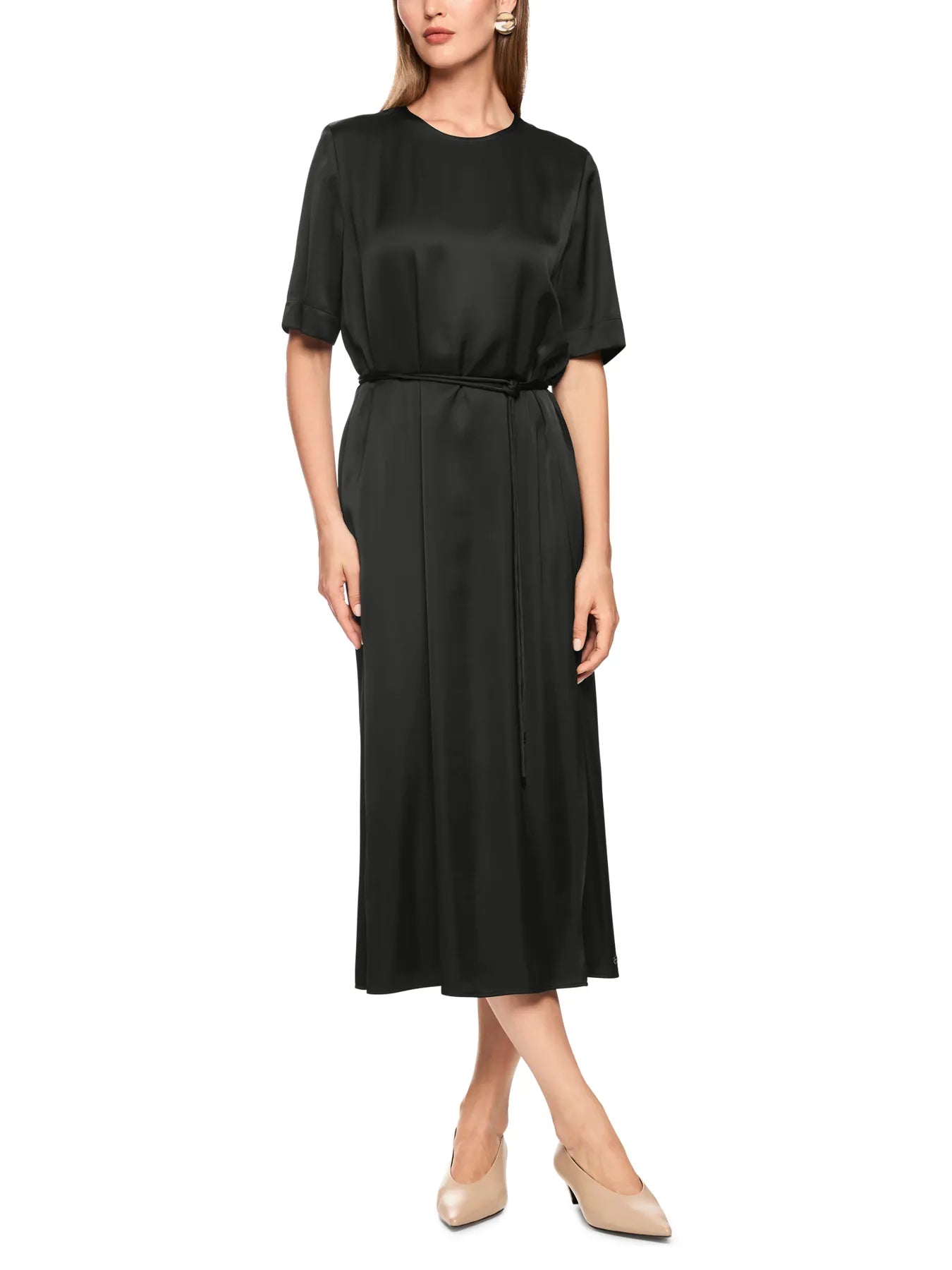 MARC CAIN 
                
                                            AC 21.04 W25 Midikleid aus Satin Schwarz