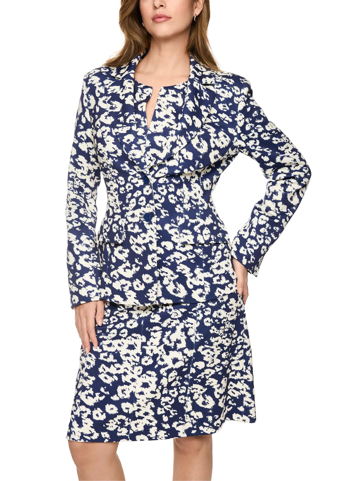 MARC CAIN 
                
                                            BC 34.11 J41 Taillierter Blazer mit Print midnight sail