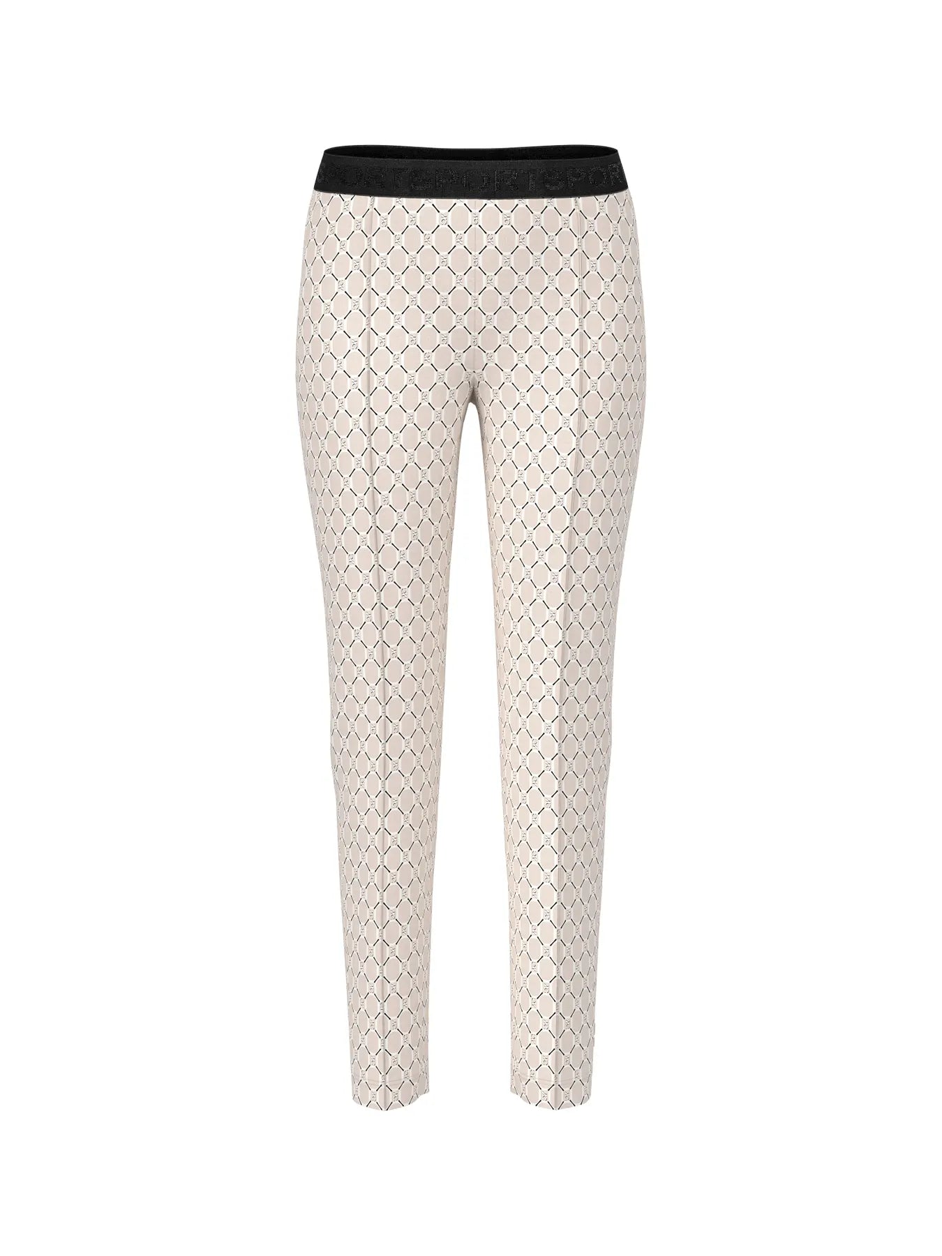 MARC CAIN BS 81.27 J11 Bedruckte Hose aus Scubajersey smoke