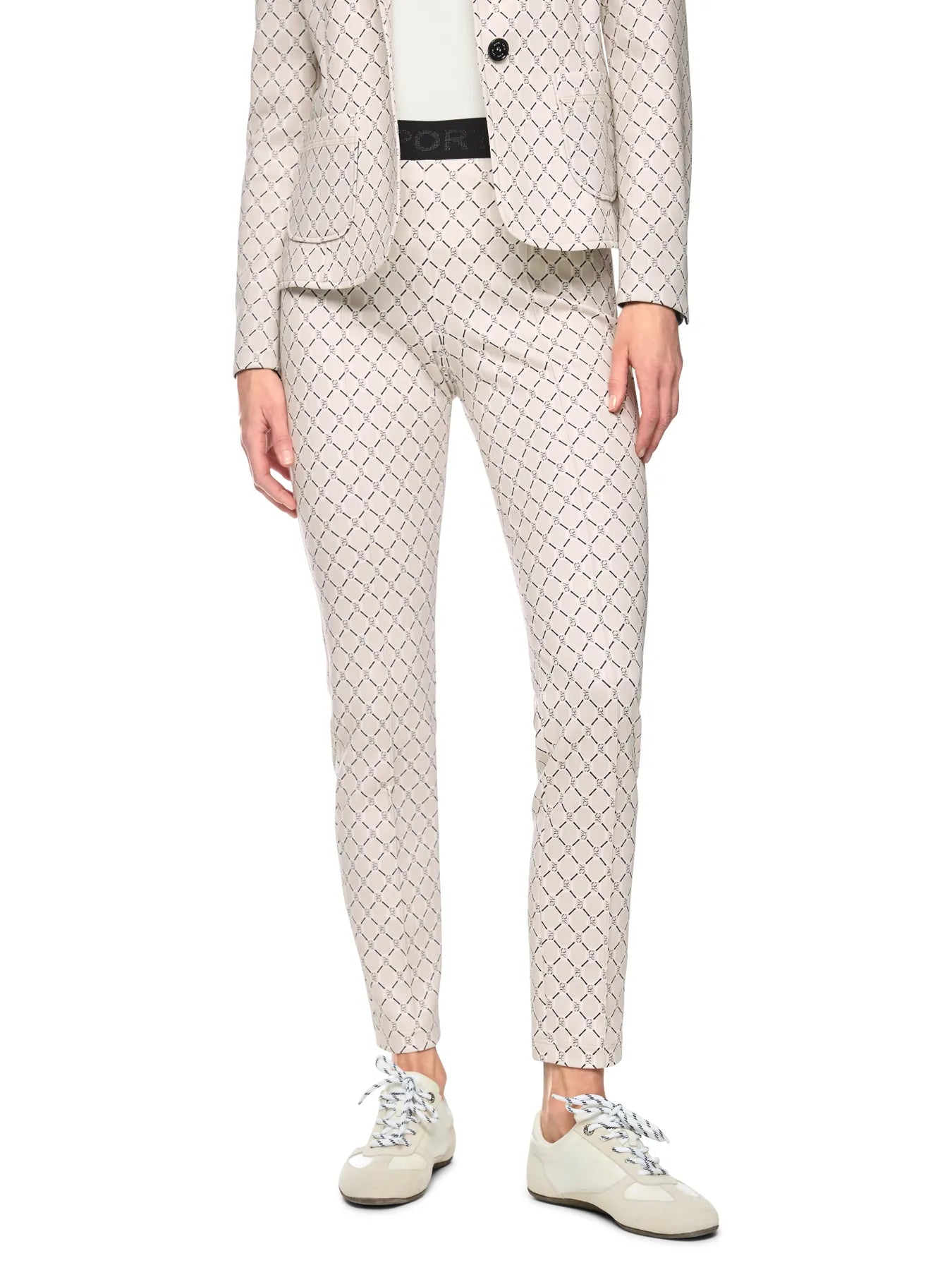MARC CAIN BS 81.27 J11 Bedruckte Hose aus Scubajersey smoke