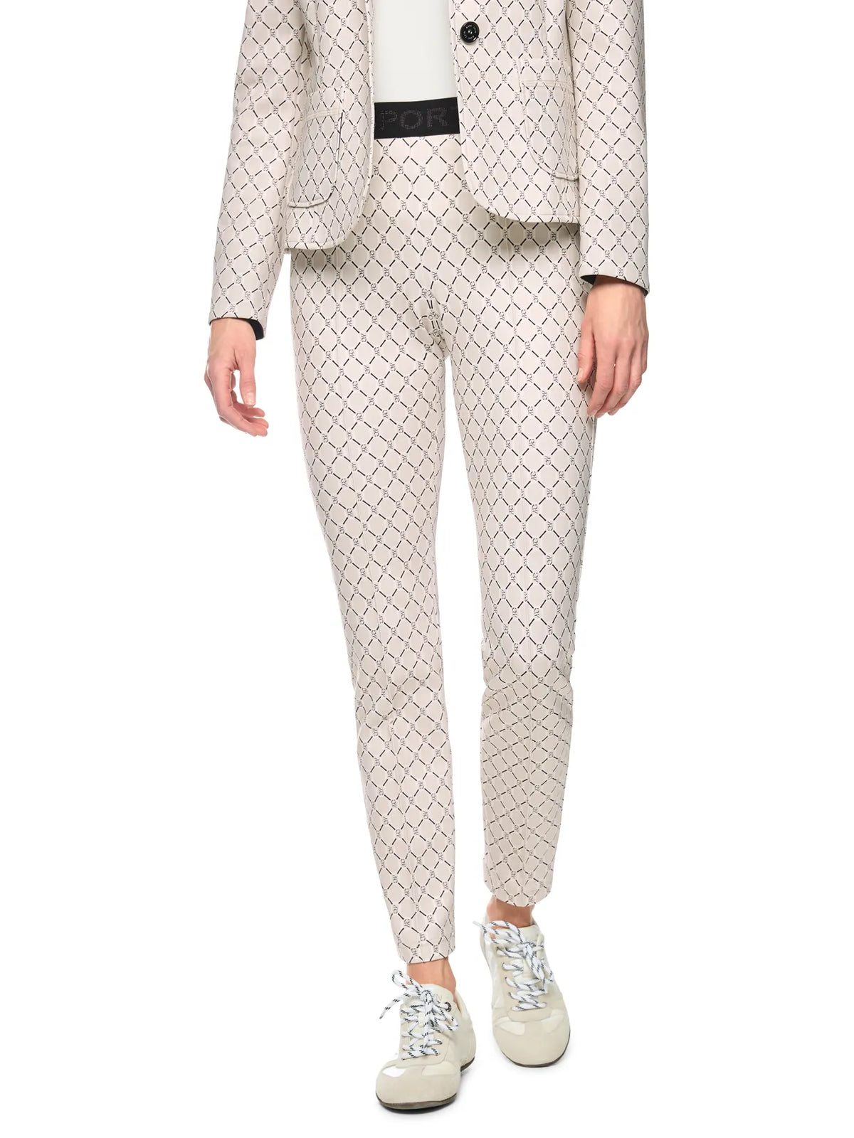 MARC CAIN BS 81.27 J11 Bedruckte Hose aus Scubajersey smoke