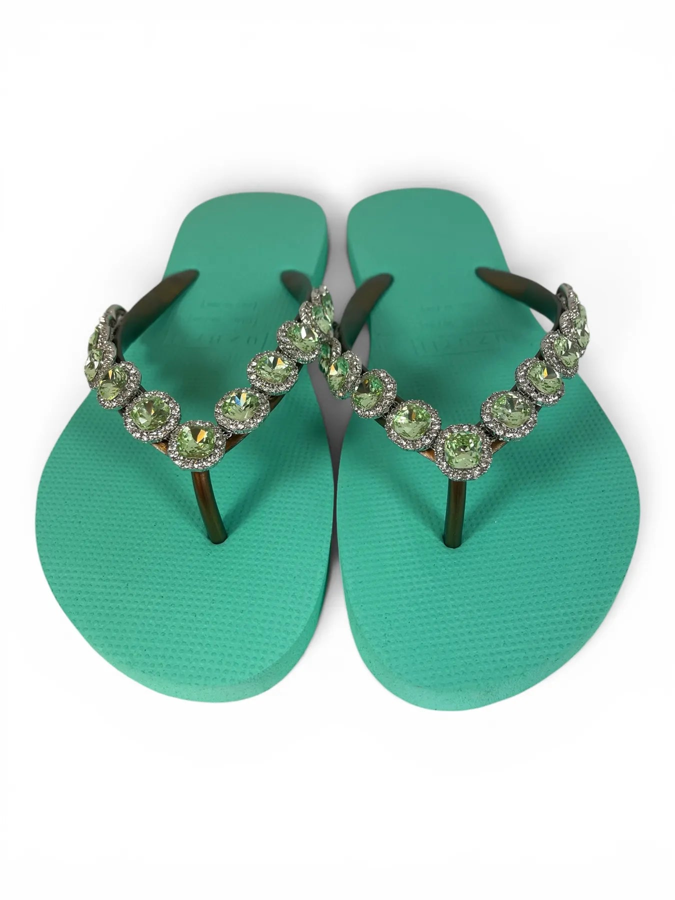 UZURII BEATRIX  DAMEN FLIP FLOPS BADE ZEHENTRENNER STRASSSTEINE MINTGRÜN