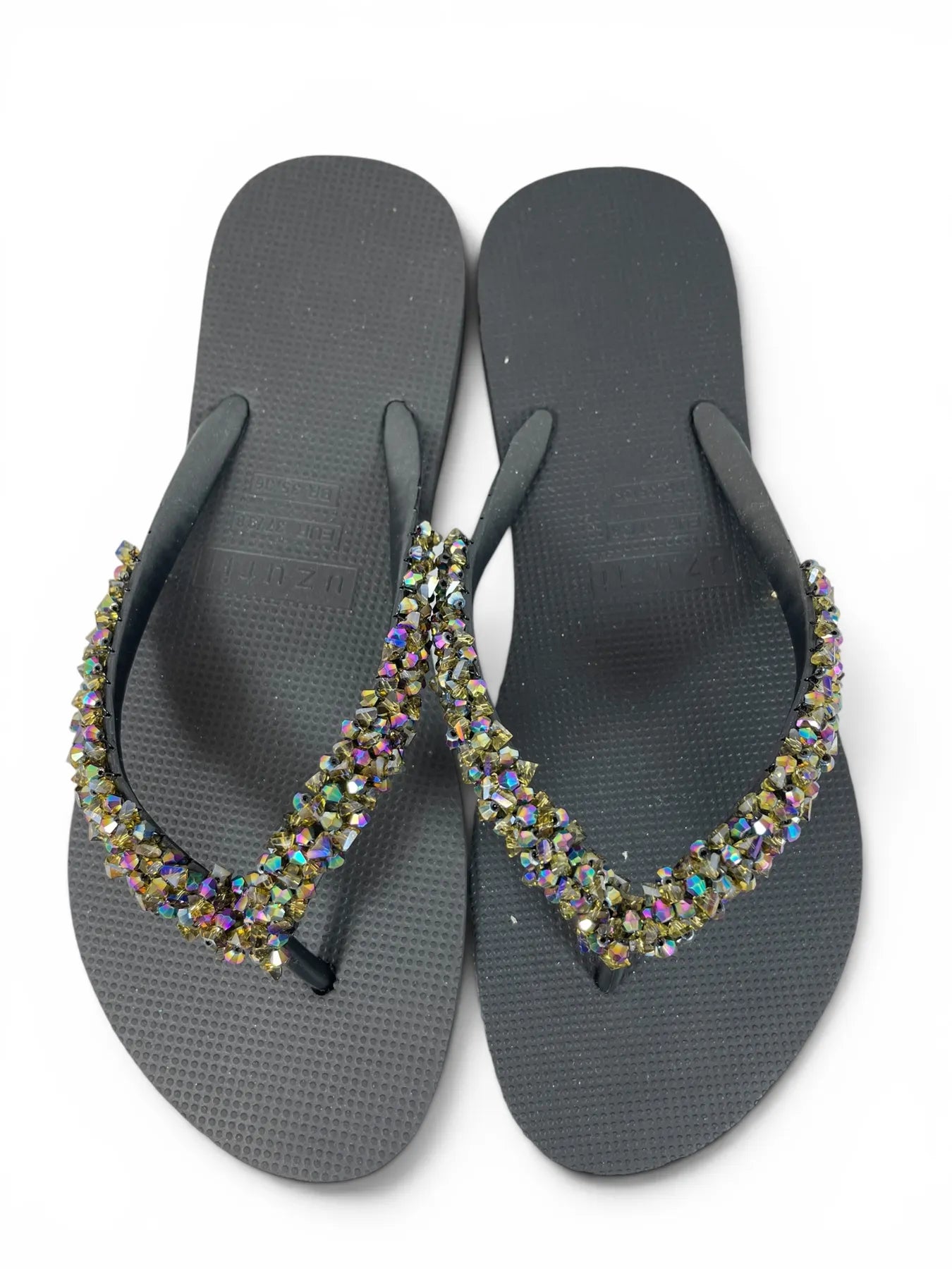 UZURII CLASSIC ABY DAMEN FLIP FLOPS BADE ZEHENTRENNER STRASSSTEINE BLACK
