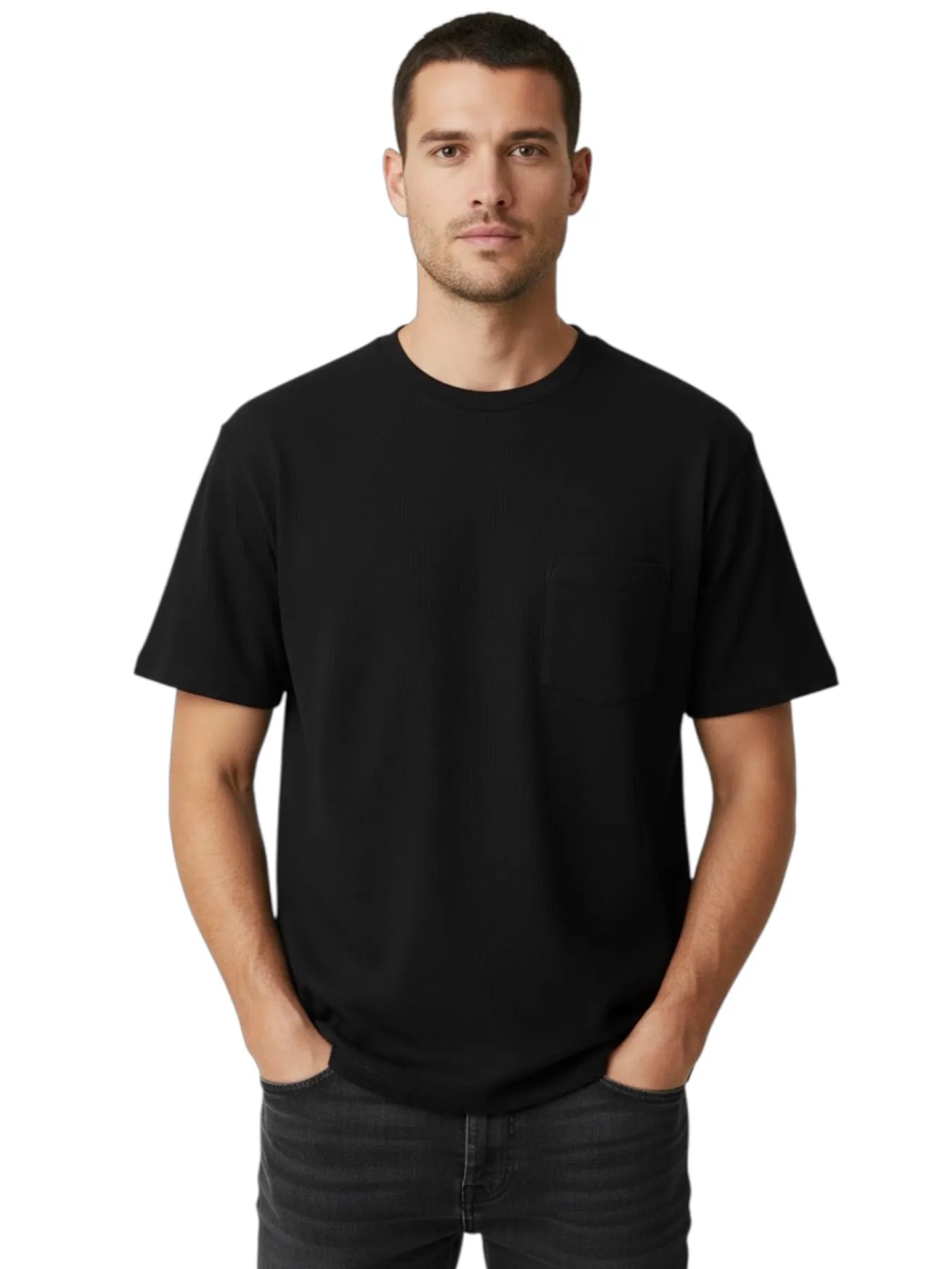 DENHAM 01-24-10-52-011 NOAH POCKET TEE WHJ BLACK