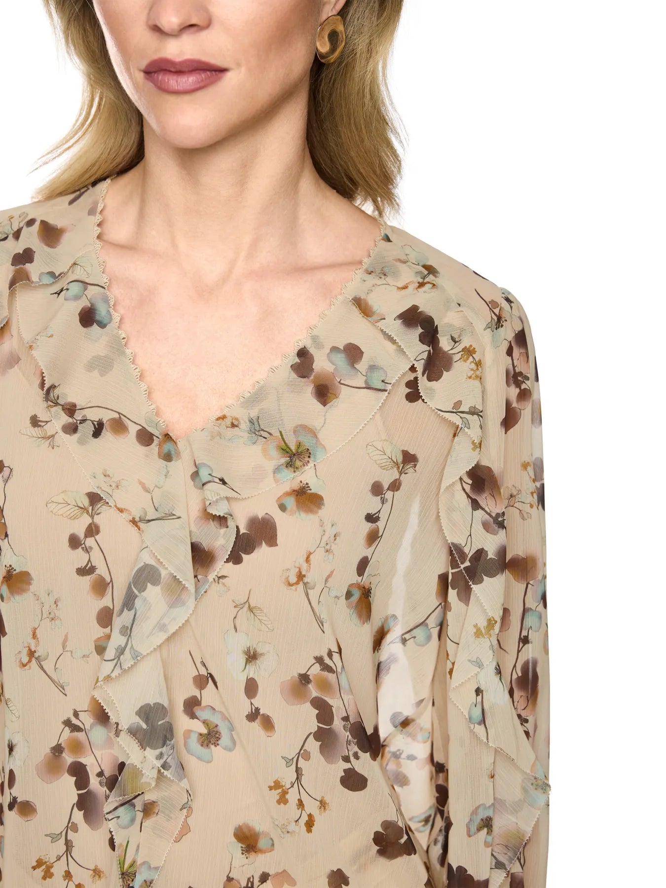 MARC CAIN BC 51.08 W54 Blüten-Bluse mit Volants