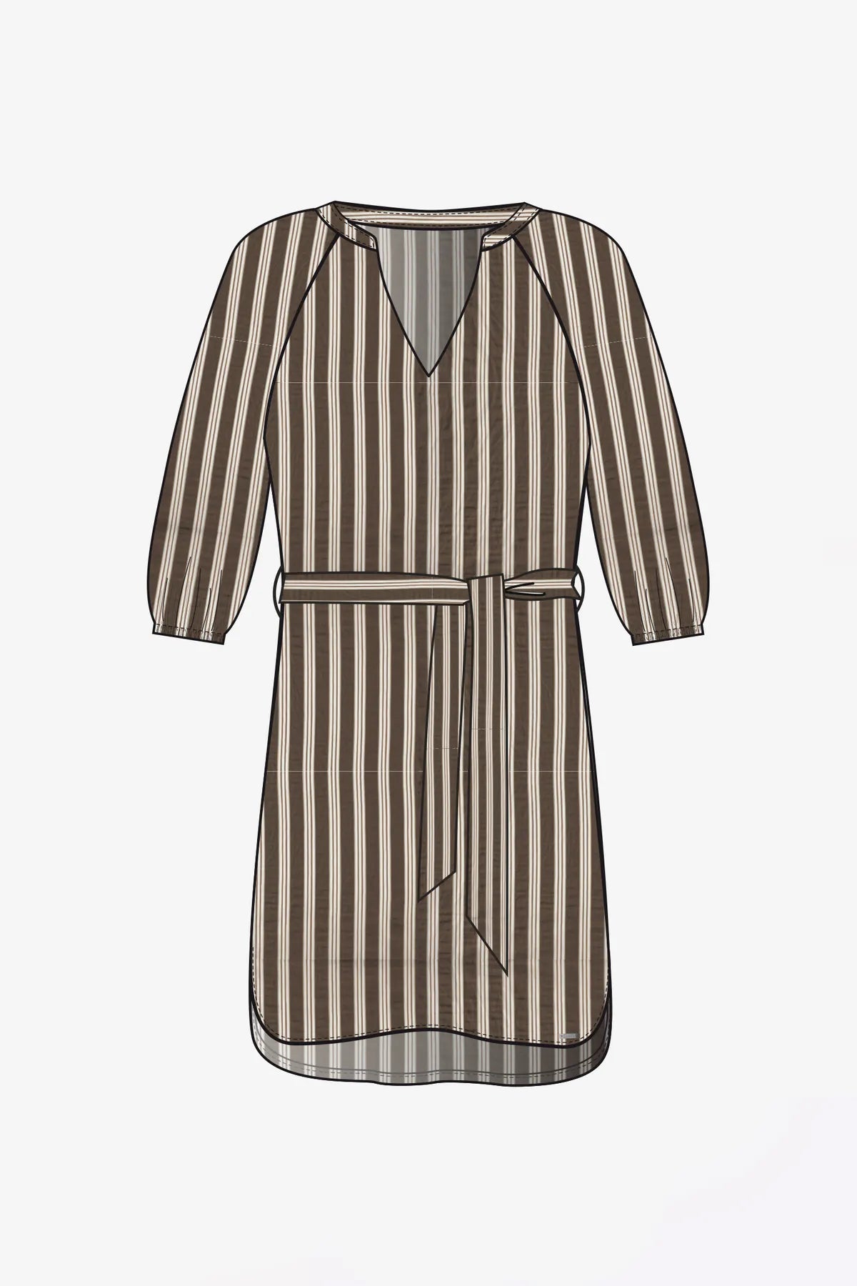 CINQUE 18958229 CIDALMINO Kleid mit Streifen Braun