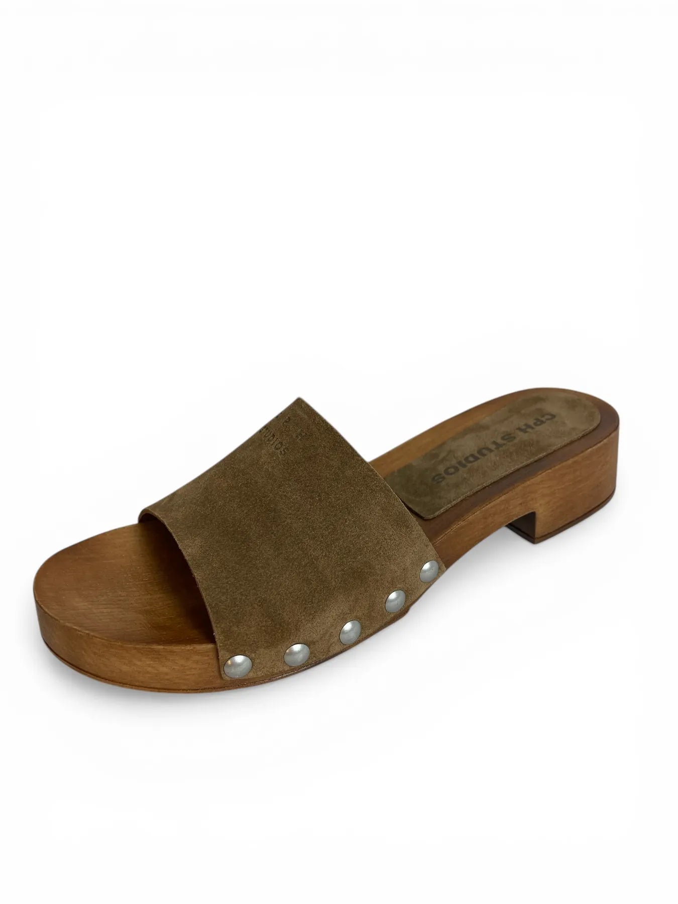 COPENHAGEN CPH798 SUEDE Pantoletten Holz-Clogs aus Leder Braun