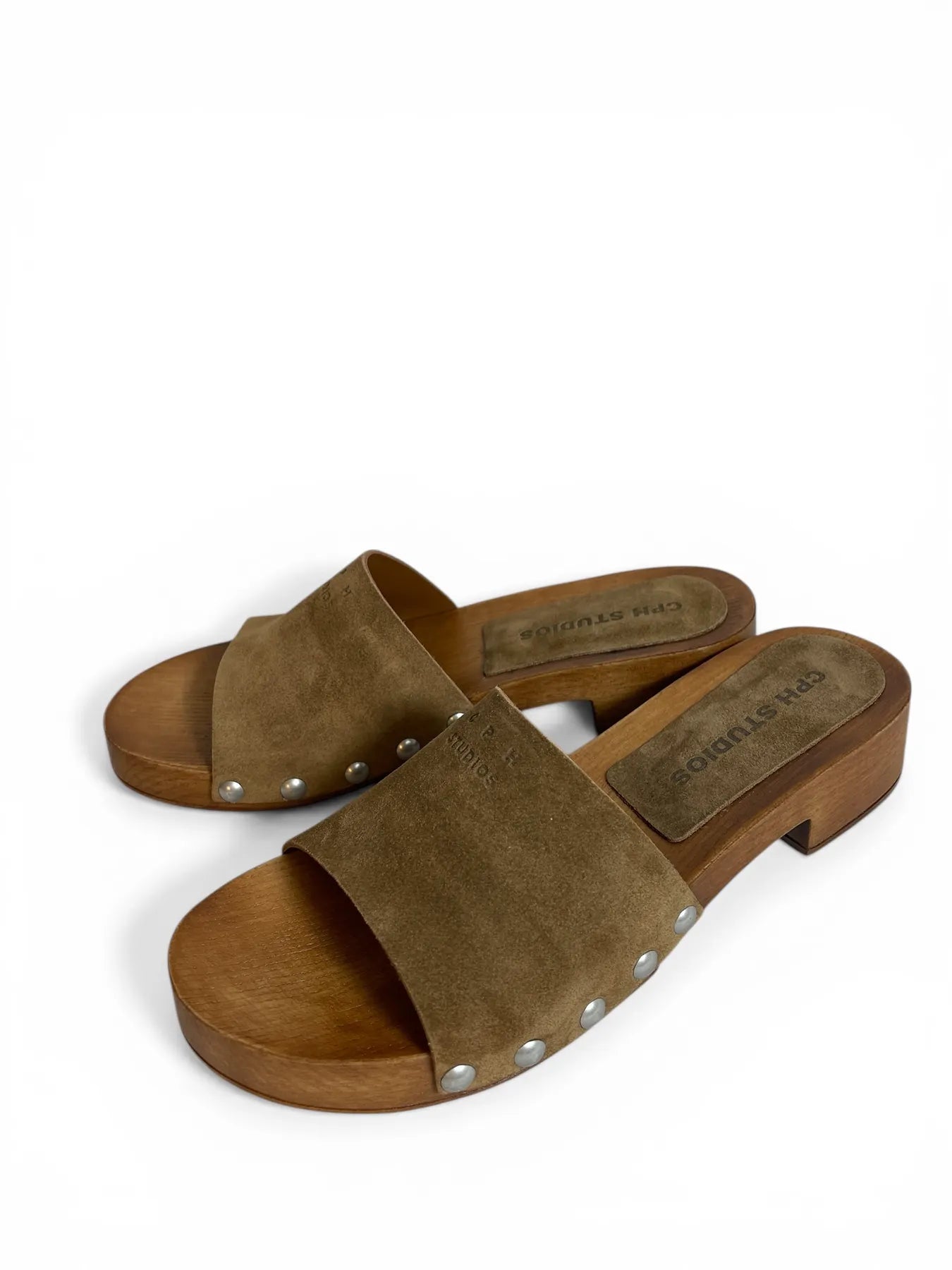 COPENHAGEN CPH798 SUEDE Pantoletten Holz-Clogs aus Leder Braun
