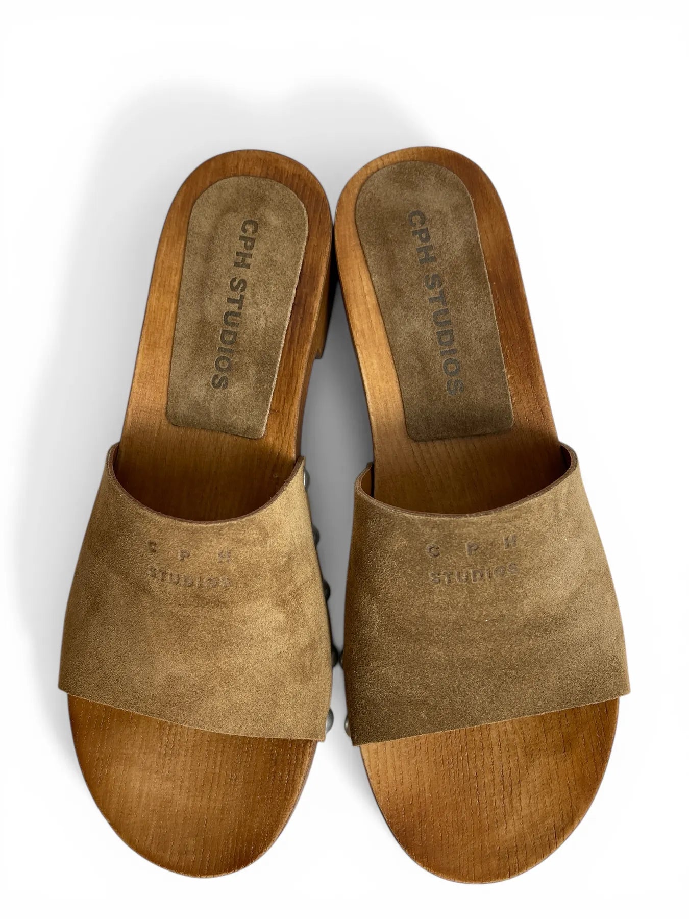COPENHAGEN CPH798 SUEDE Pantoletten Holz-Clogs aus Leder Braun