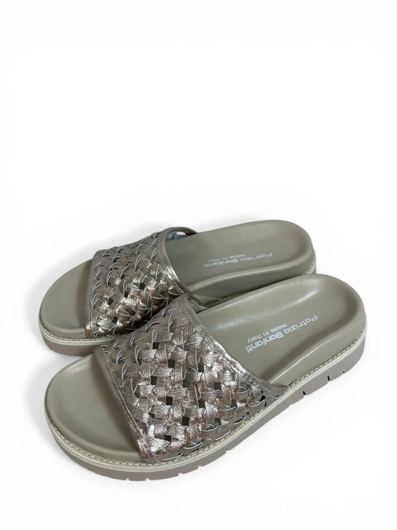 PATRIZIA BONFANTI DOVER BRIANNA WOV SILK PANTOLETTEN SANDALEN VANILLA