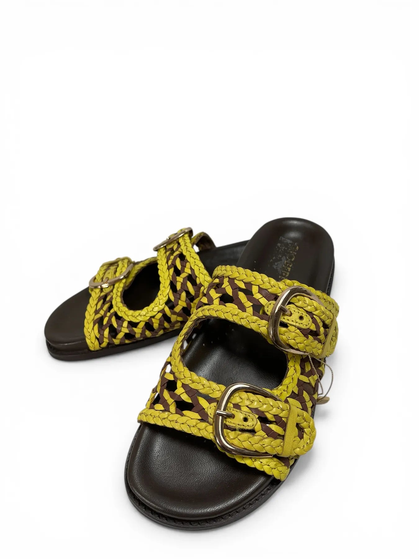 GIOSEPPO 79223 KONGWA DAMEN PANTOLETTE GEFLOCHTEN AMARILLO/YELLOW