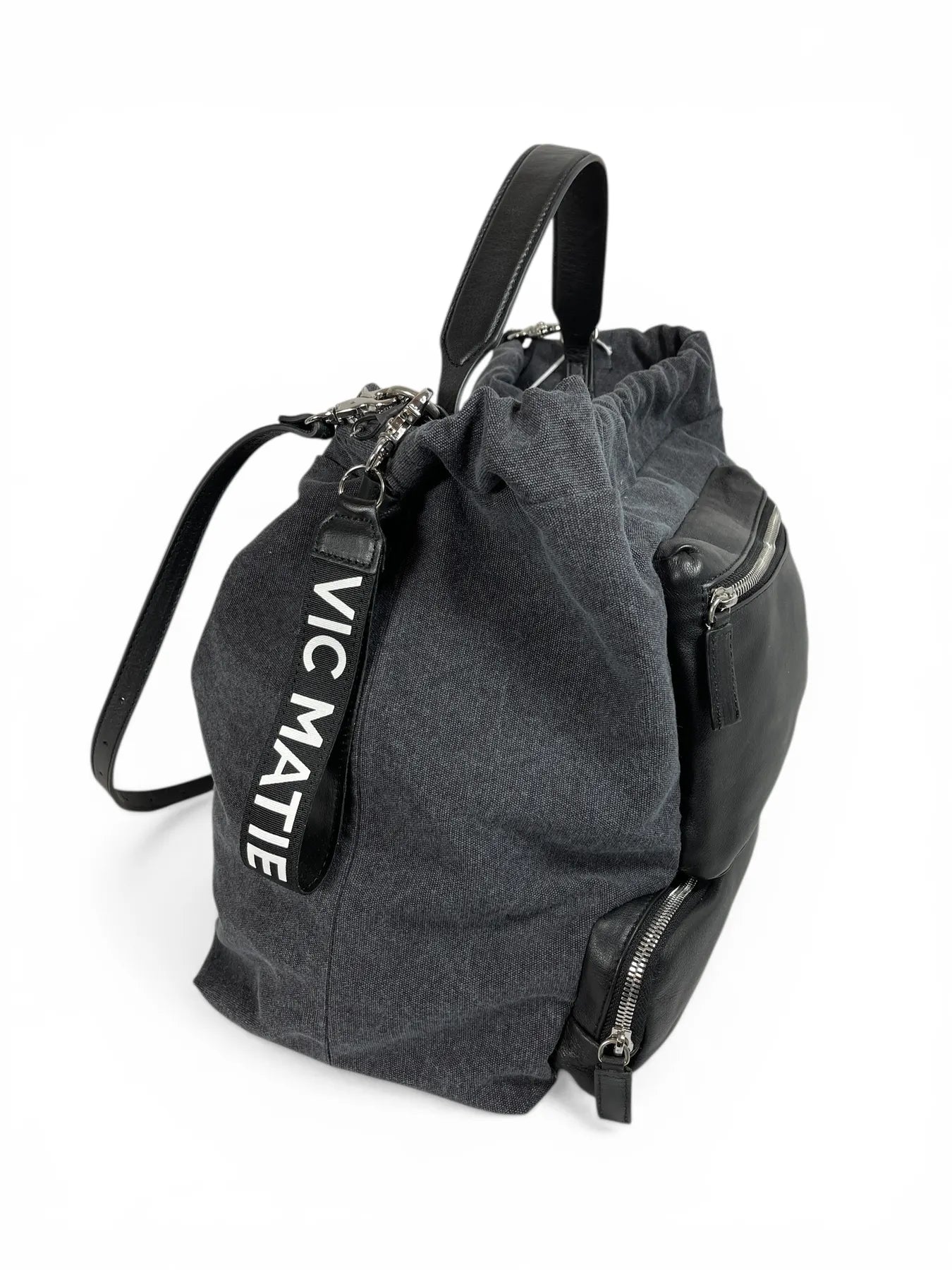 VIC MATIE 0426 TRAVEL/OLONA TASCHE LEDER CANVAS NERO