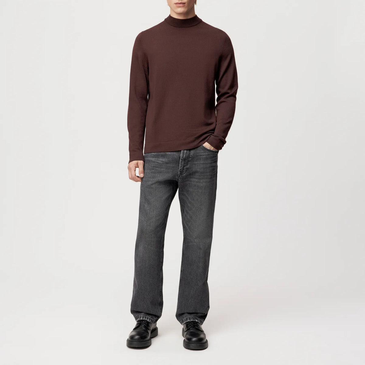 DRYKORN 420002 ARWON Stehkragen-Pullover Feinstrick Schoko Braun 1116