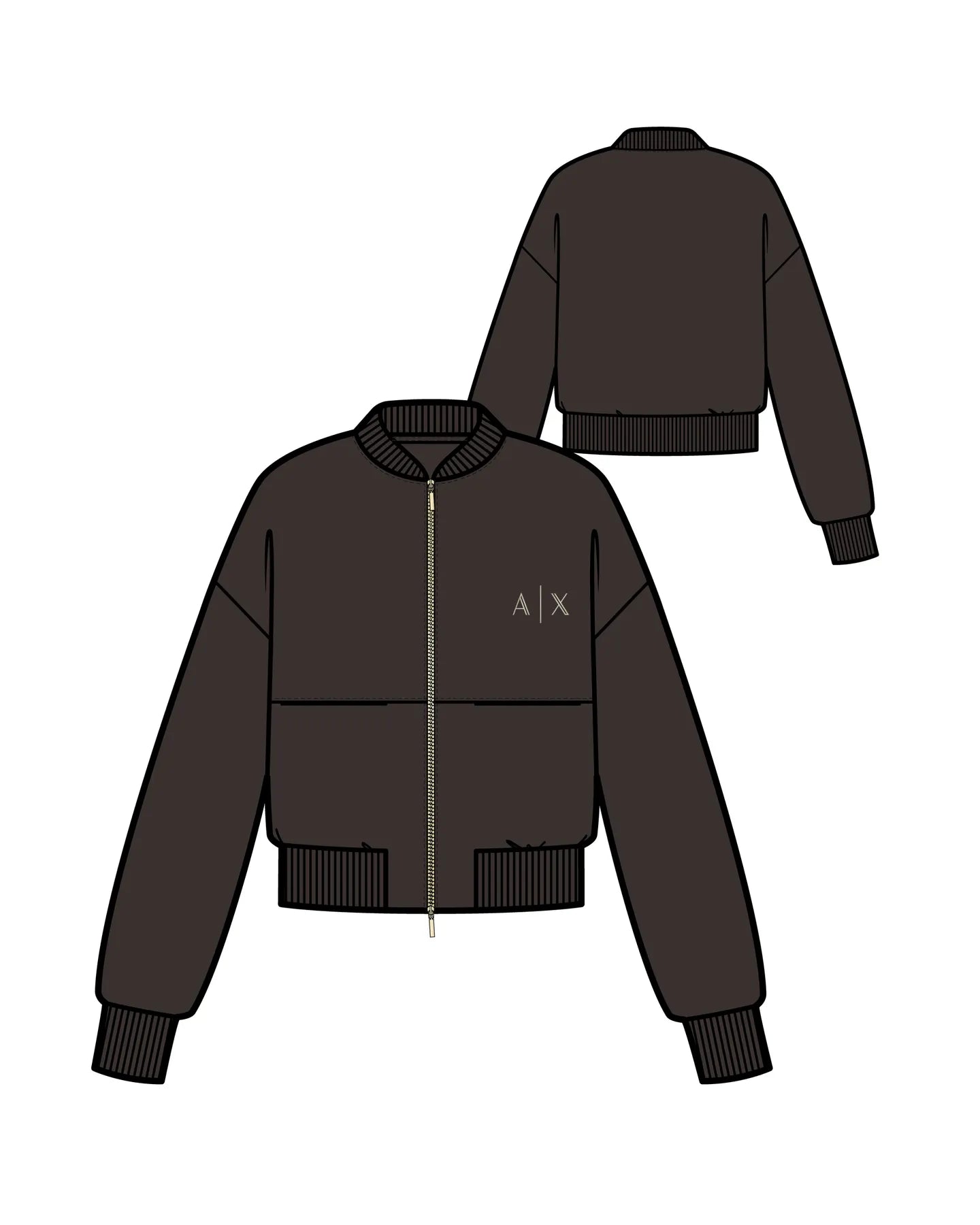 ARMANI XW002670 AF24068 Bomberjacke Sweatshirt                    Braun U6032