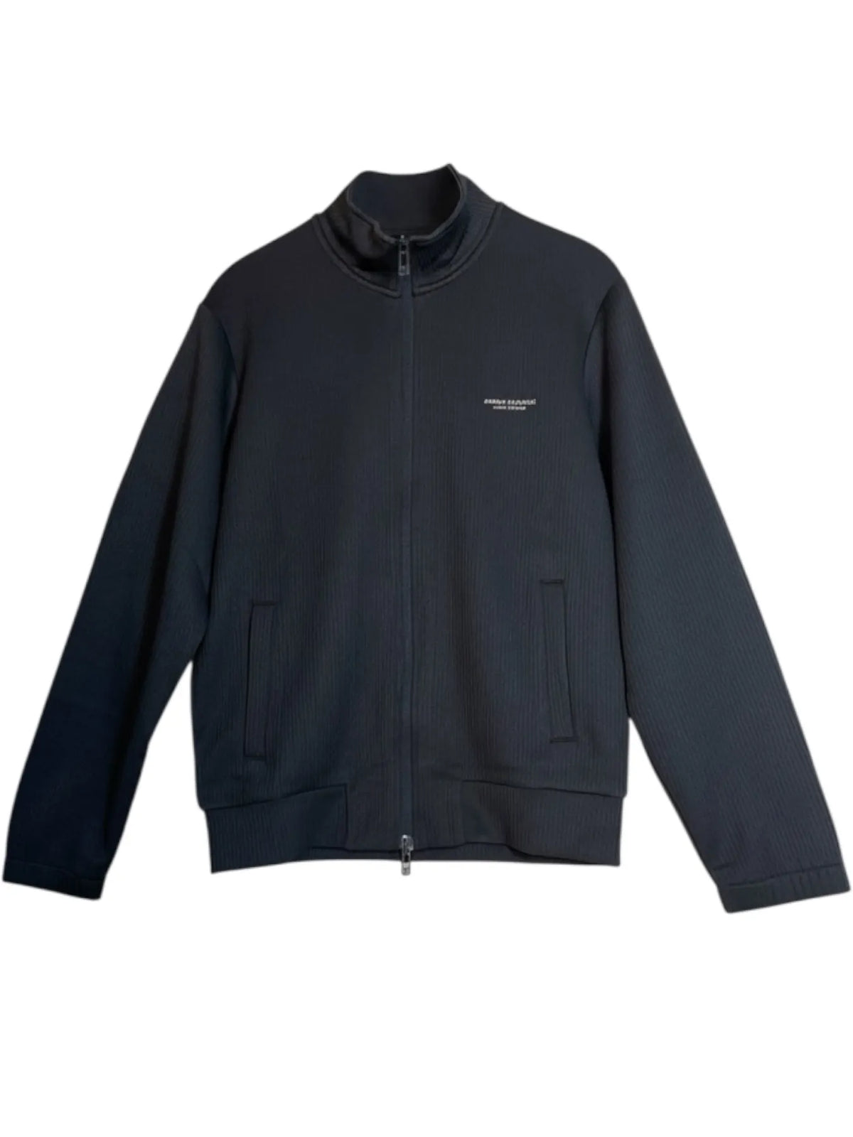 ARMANI XM003425 AF28569  Gerippte Zip Jacke Marine UB101 DEEP NAVY