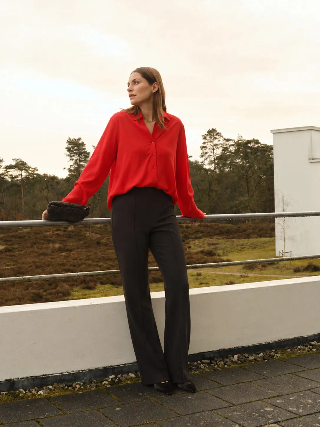 JAPAN TKY MIKUYA  Bluse Travel-Stoff Stretch  SPICY RED