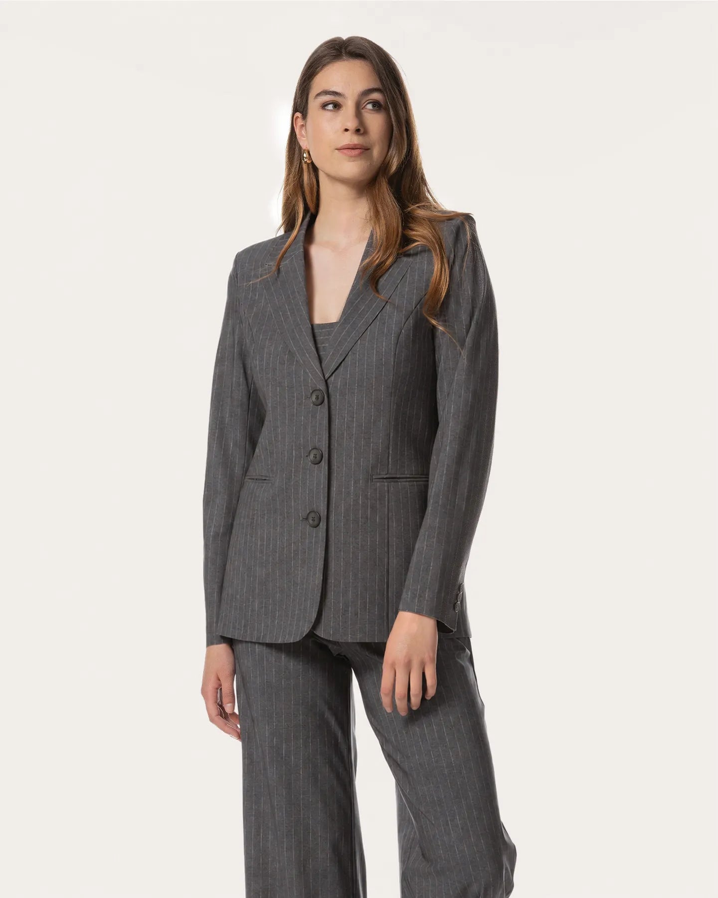 JAPAN TKY GOSHIKO DESSIN Blazer Technojersey Stretch Dark Antra Stripe