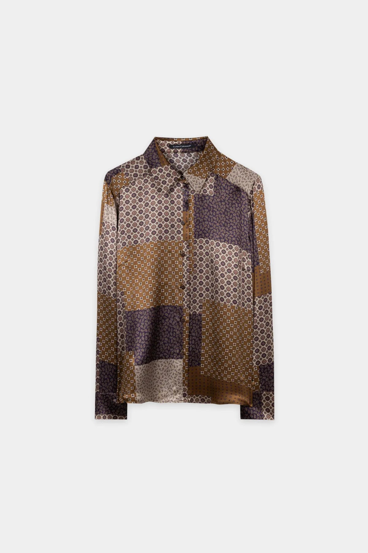 LUISA CERANO 
                
                                            248757/3898-0 Seiden Bluse mit Print Braun