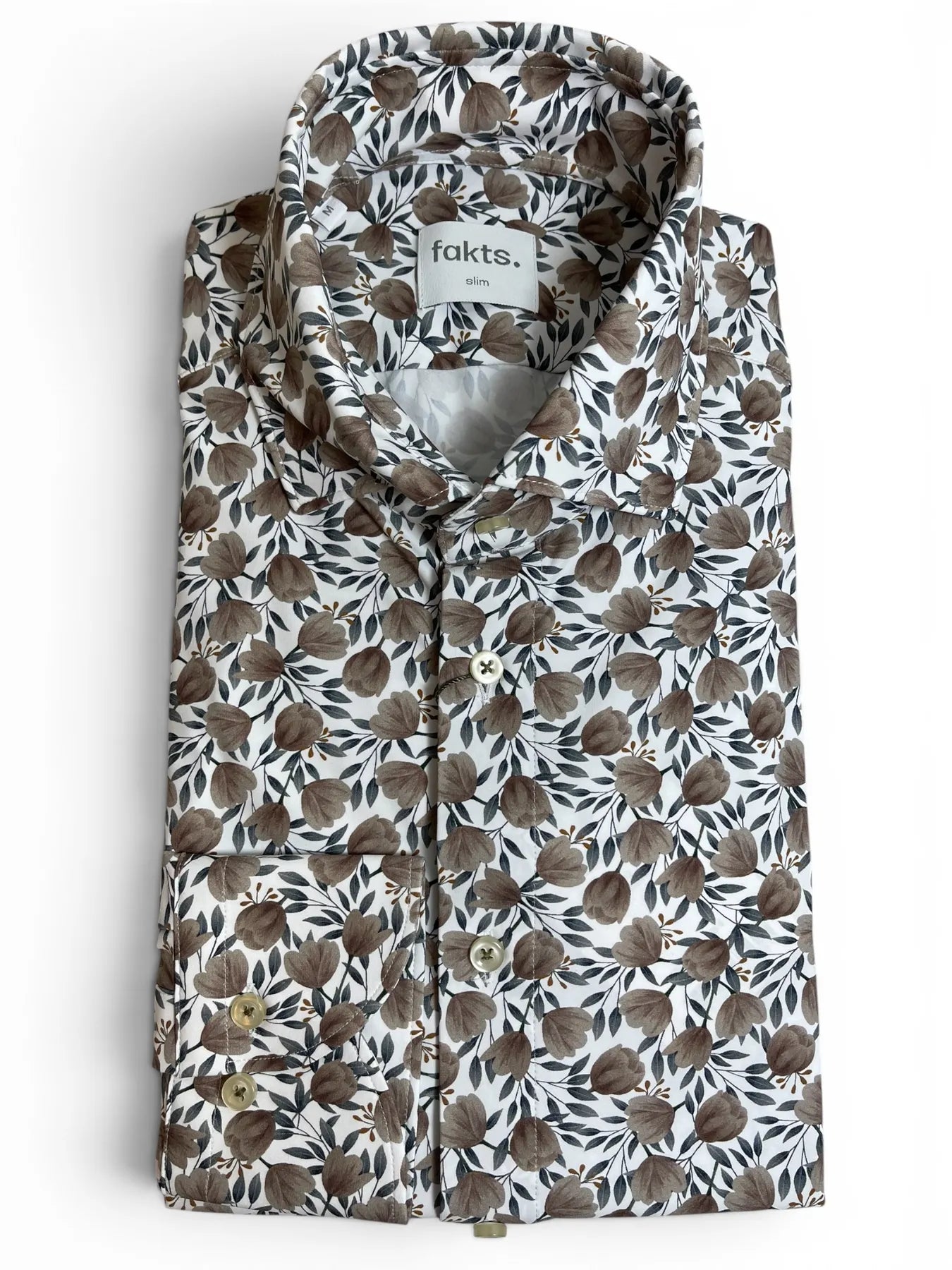 fakts 6474 Hemd  Shirt Slim Fit Leisure green salbei flower 527