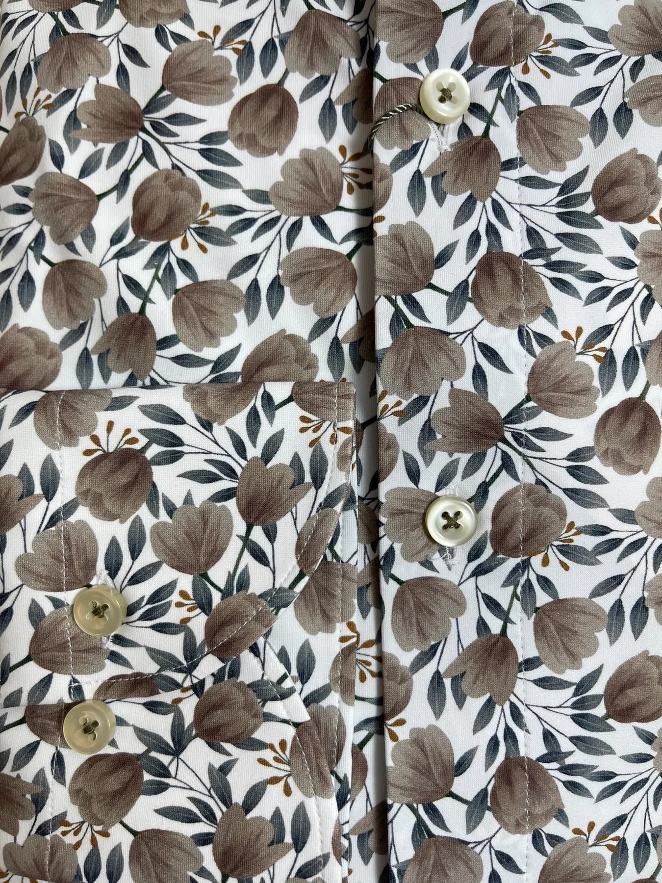 fakts 6474 Hemd  Shirt Slim Fit Leisure green salbei flower 527