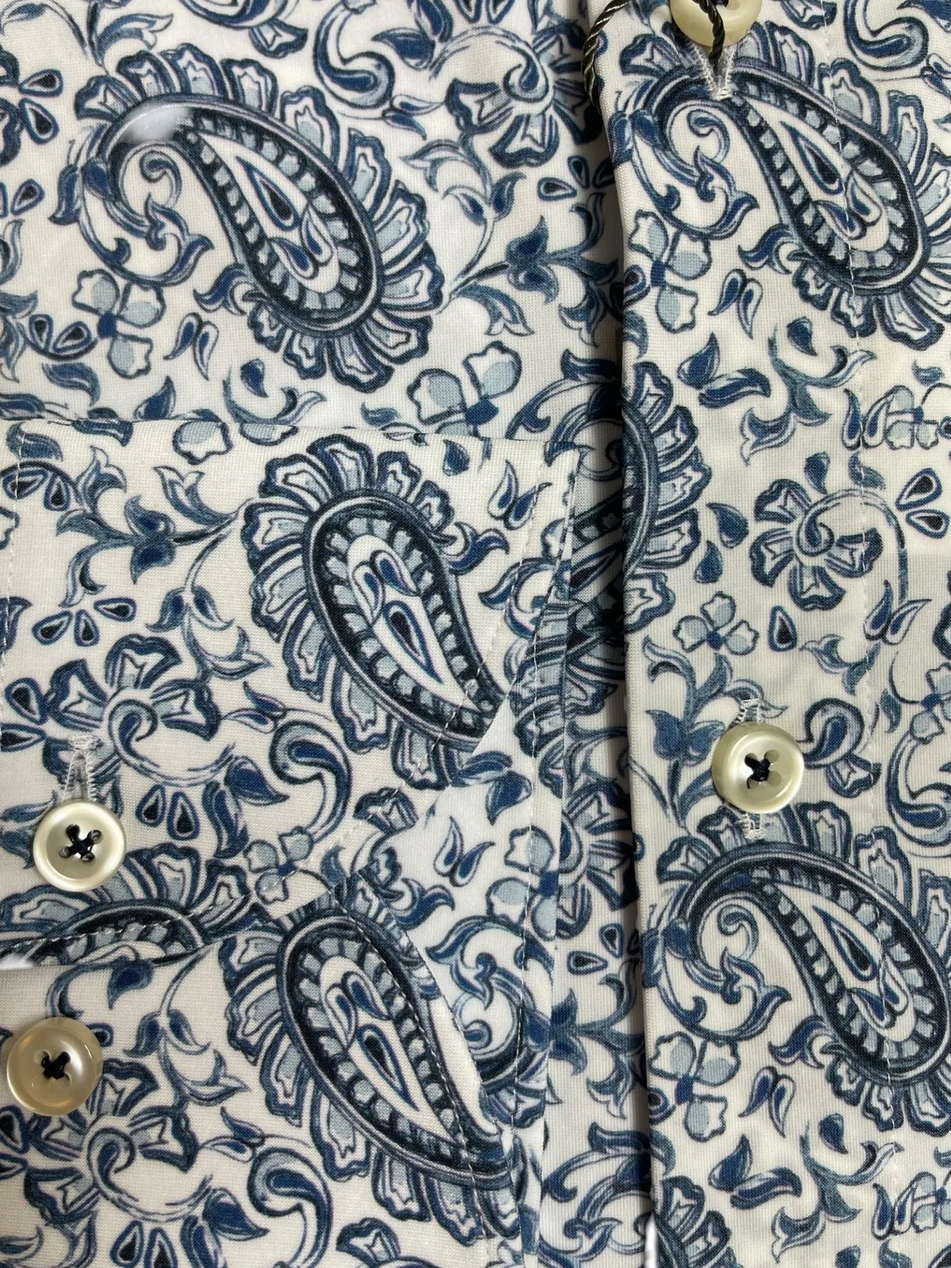 fakts 6468 Hemd Shirt Slim Fit Leisure blue paisley 256