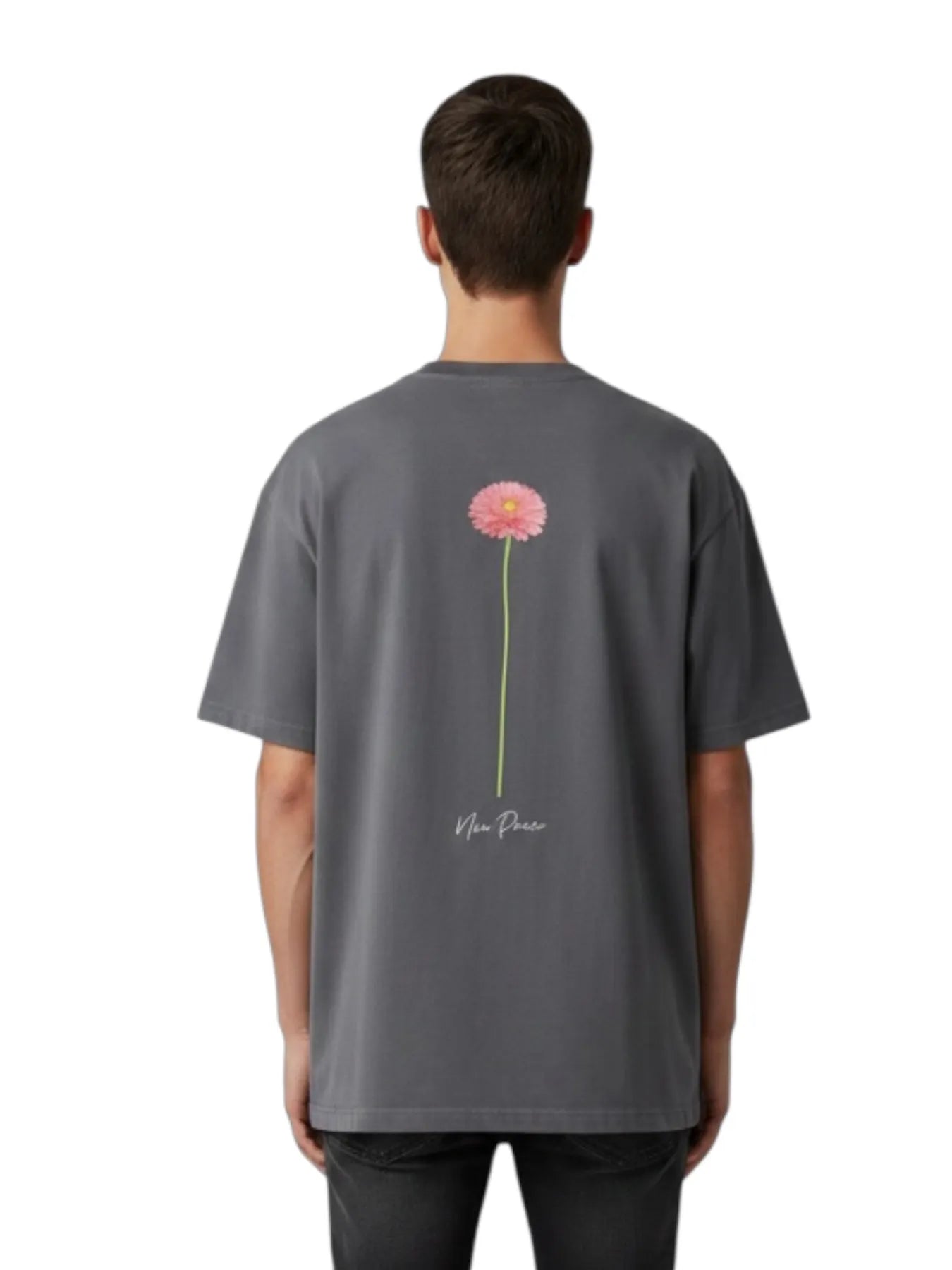 NICE.PEACE NP-718 T-Shirt Print auf der Rückseite Black