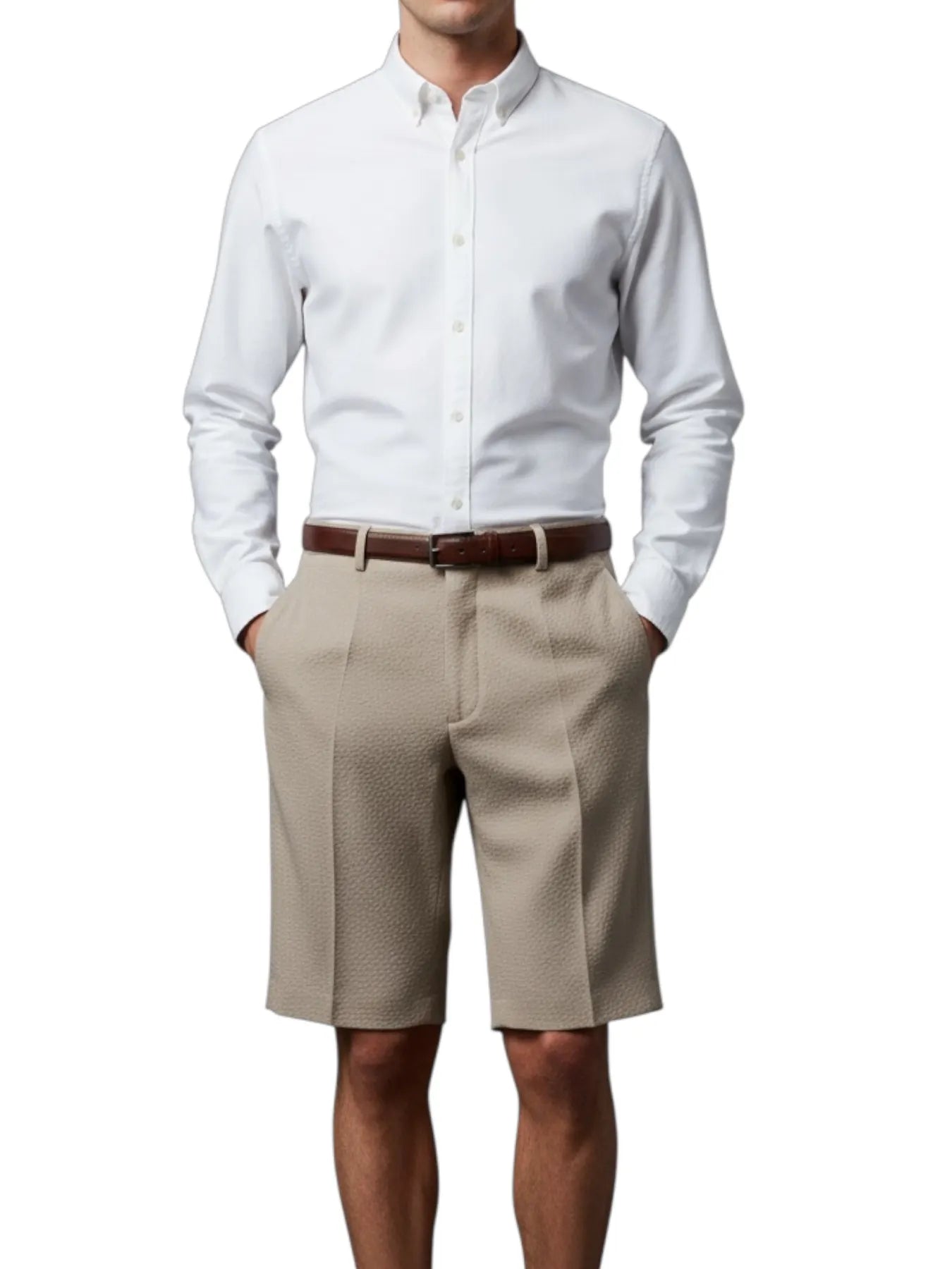 HUGO 50559584 Fery262X 10278151 01 Shorts Seezucker Light/Pastel Brown