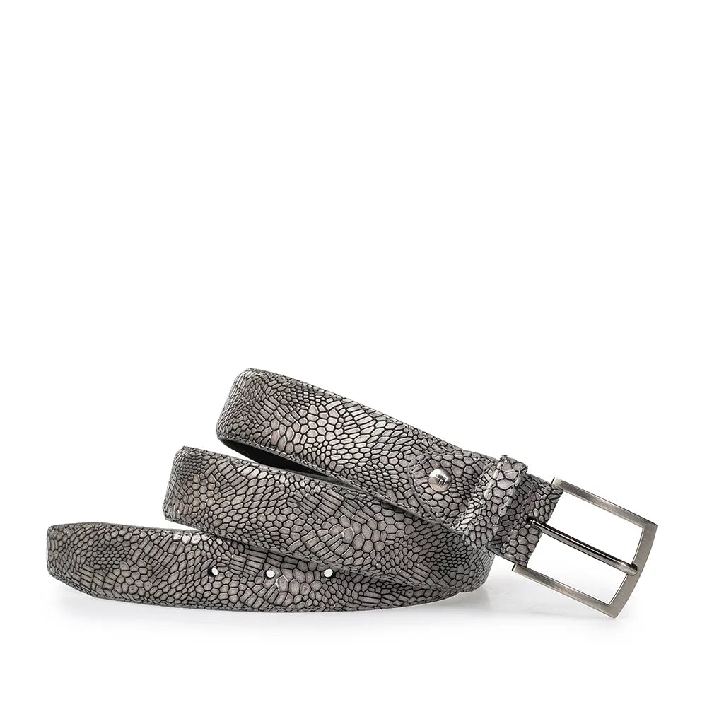 VAN BOMMEL CFM-10096-31-07 De Belter 53.74 
                
                    Herren Gürtel Reptilmuster DarkGrey